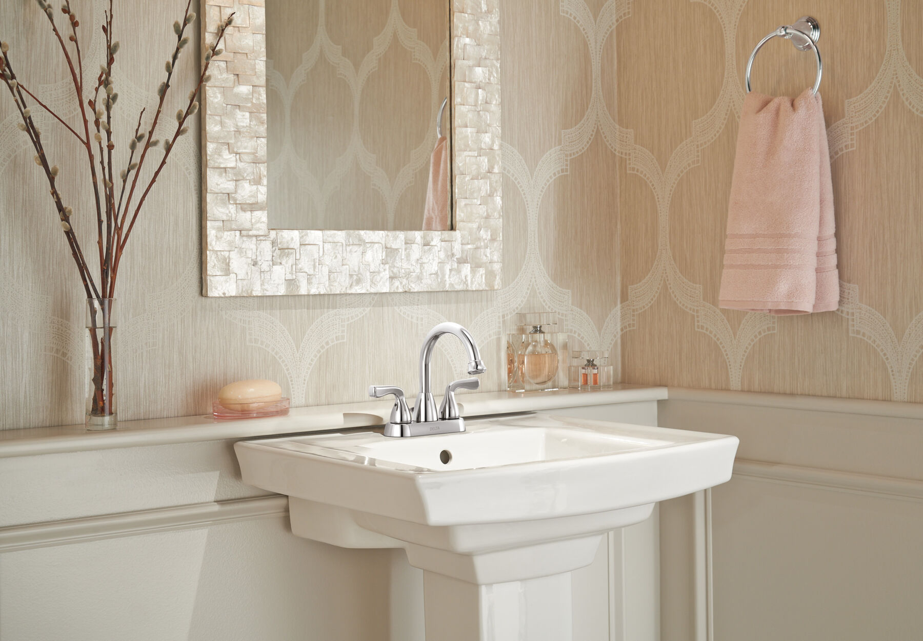 Two Handle Centerset Bathroom Faucet (Recertified)