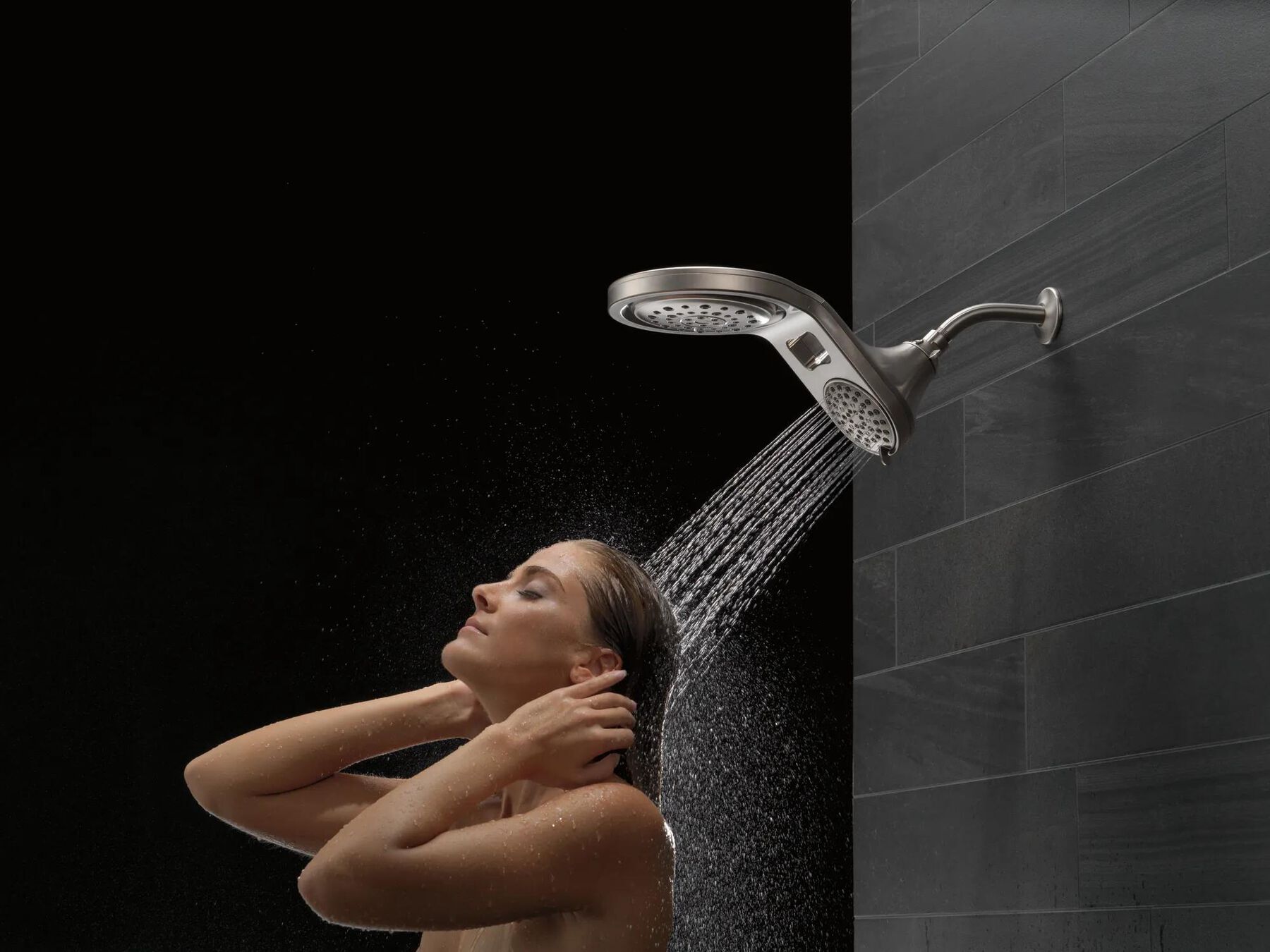 HydroRain&reg; 5-Setting Two-in-One Shower Head