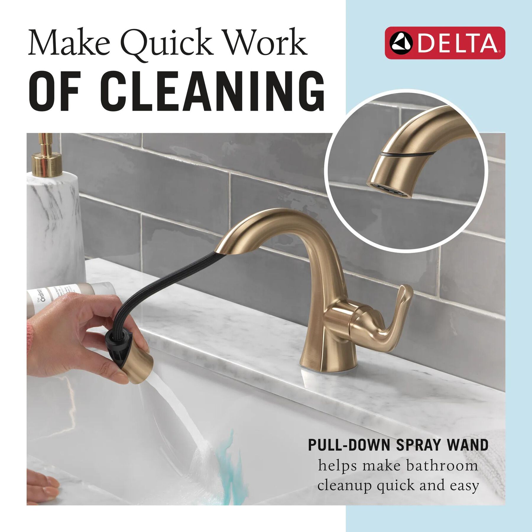 Single Handle Pull-Down Bathroom Faucet