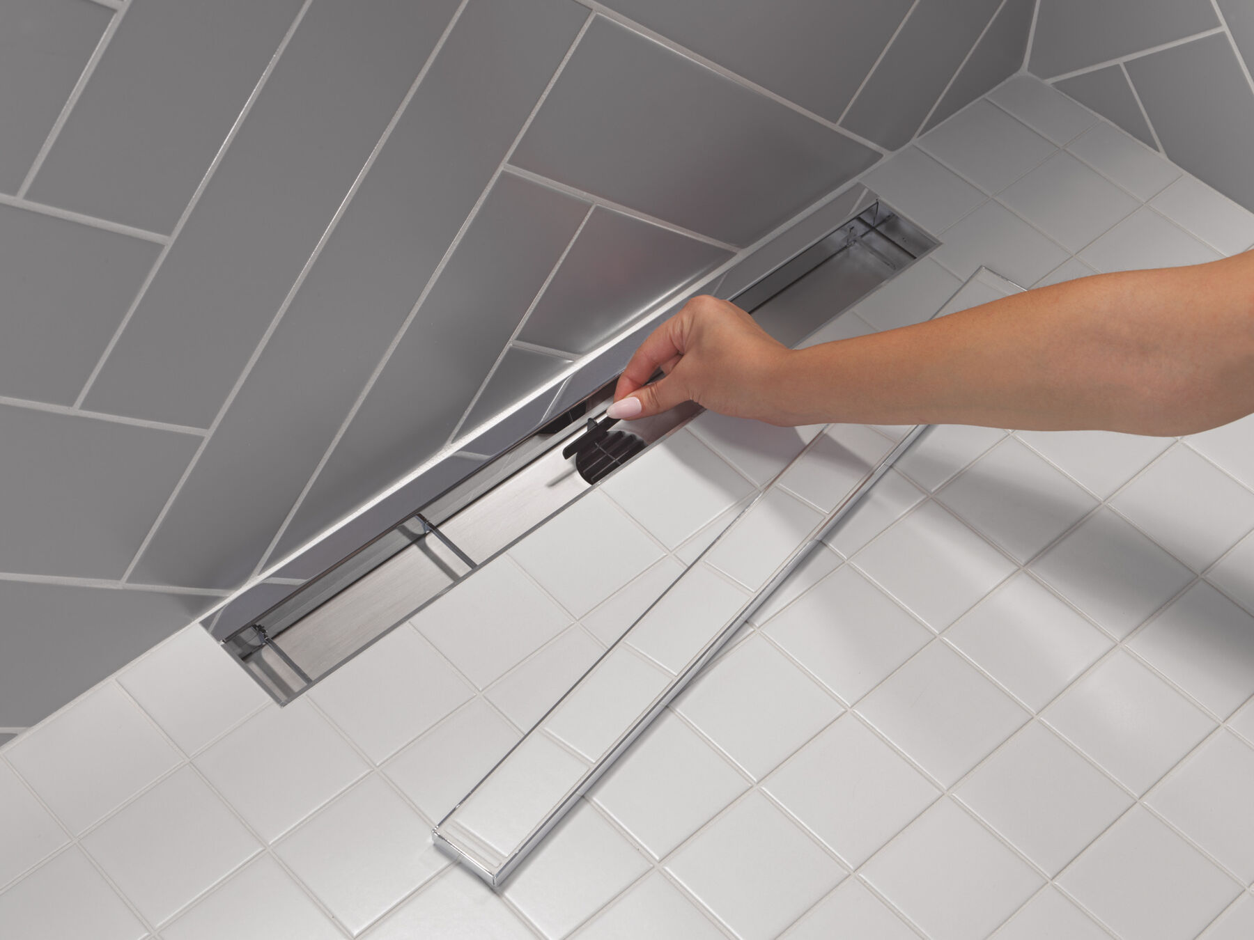 24" Reversible Linear Shower Drain Trim