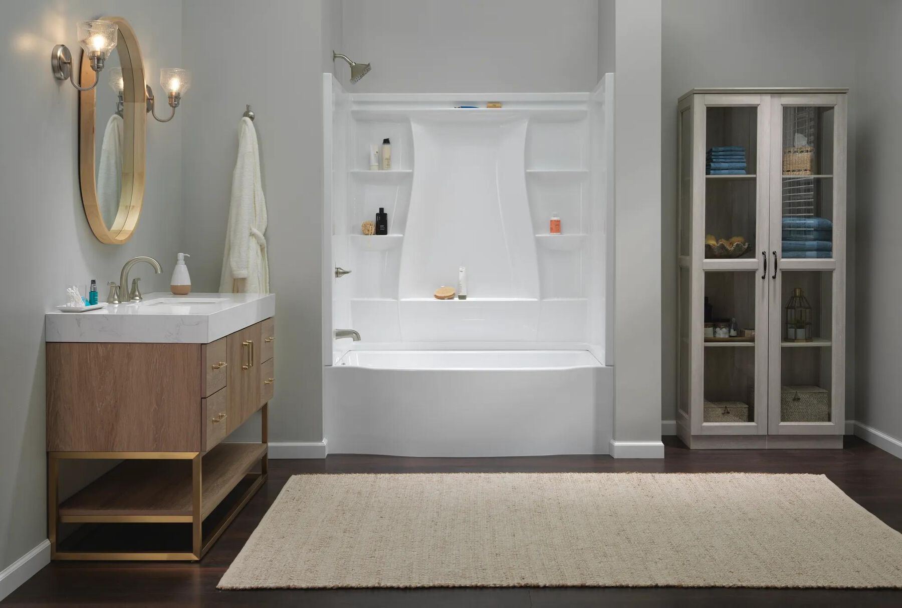 60x32 Alcove Bathtub Bundle without Door - Left Drain