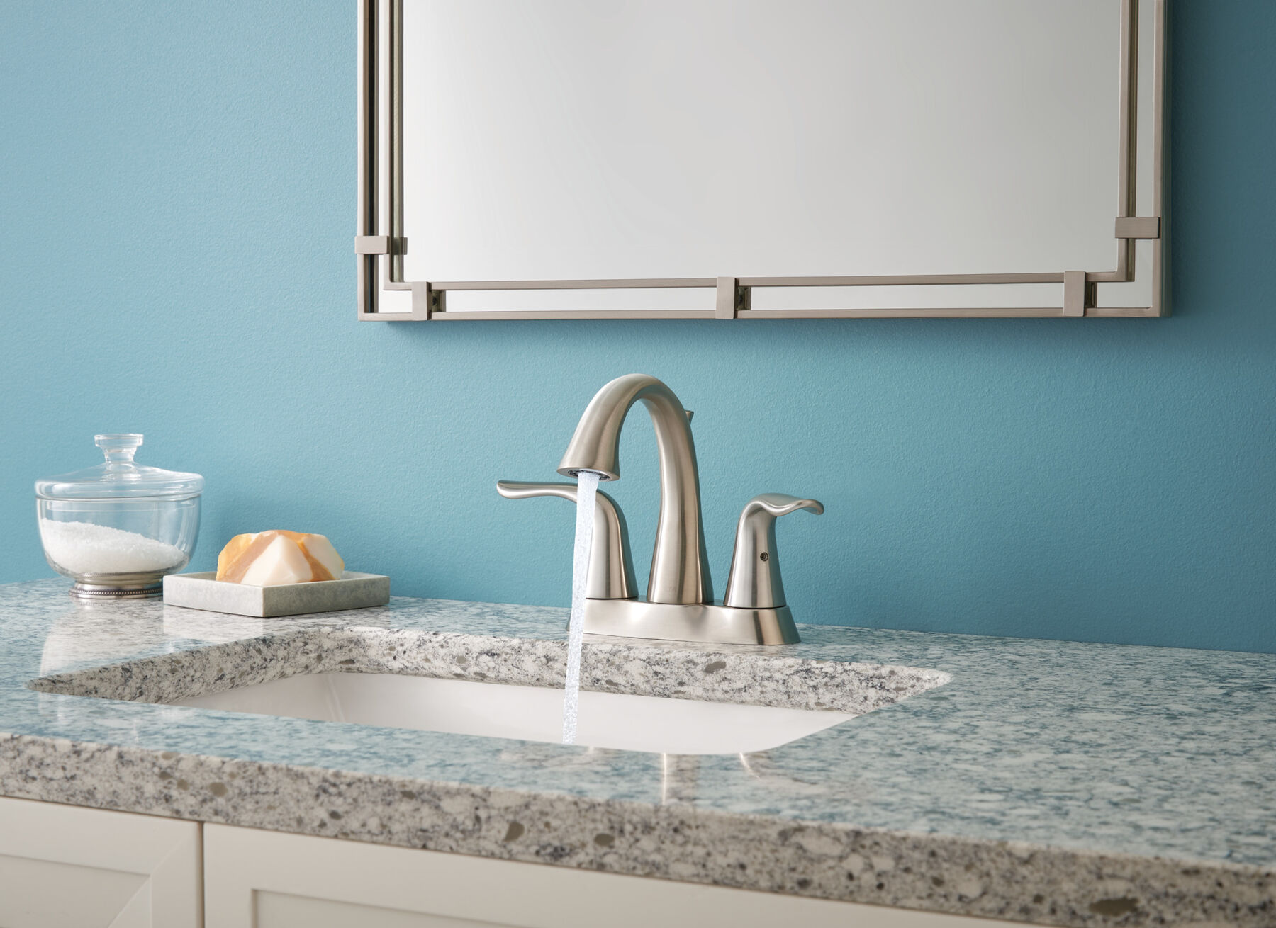 Two Handle Centerset Bathroom Faucet (Recertified)