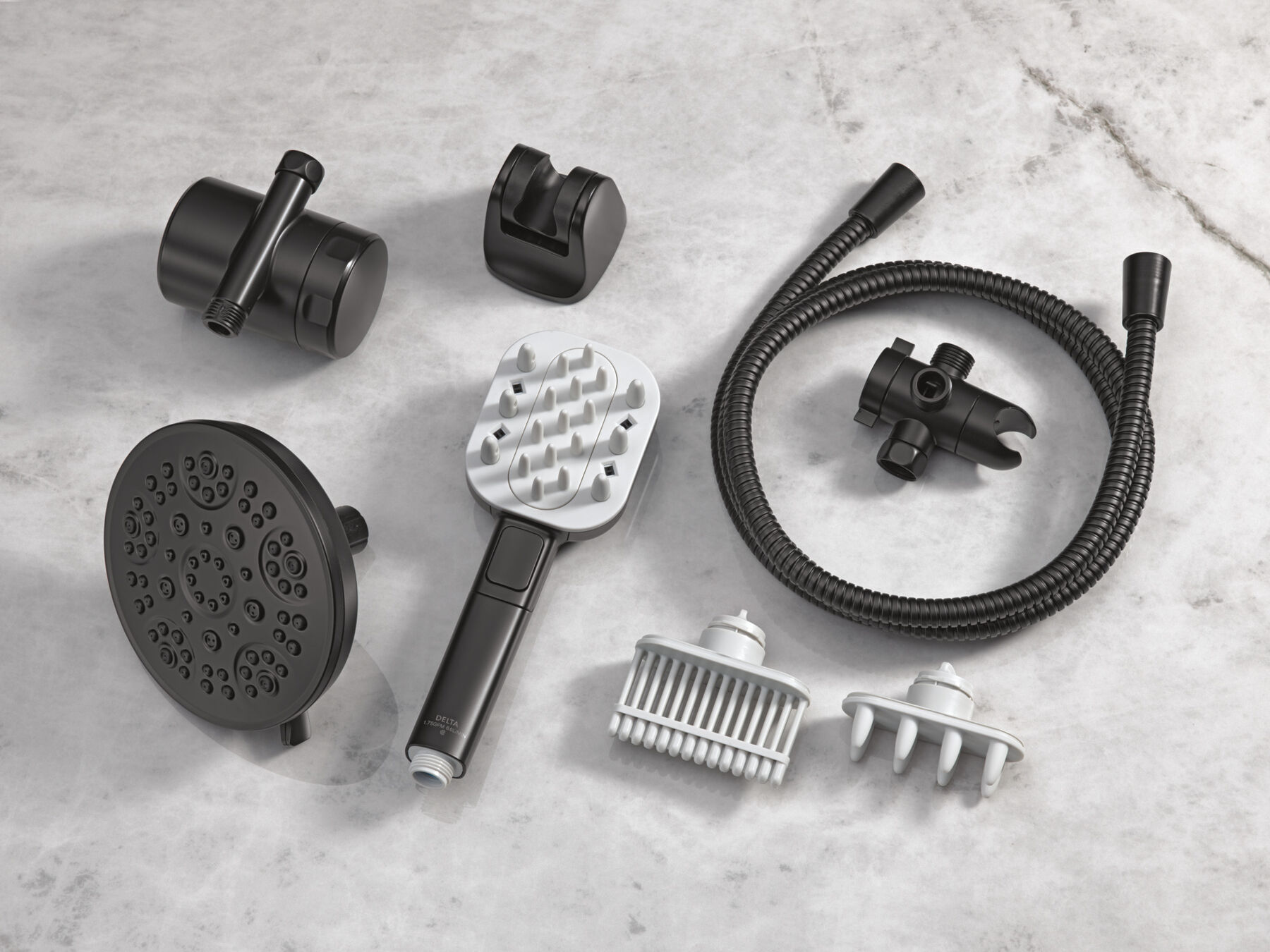 Detangling Hand Shower with 4-Setting Showerhead Bundle