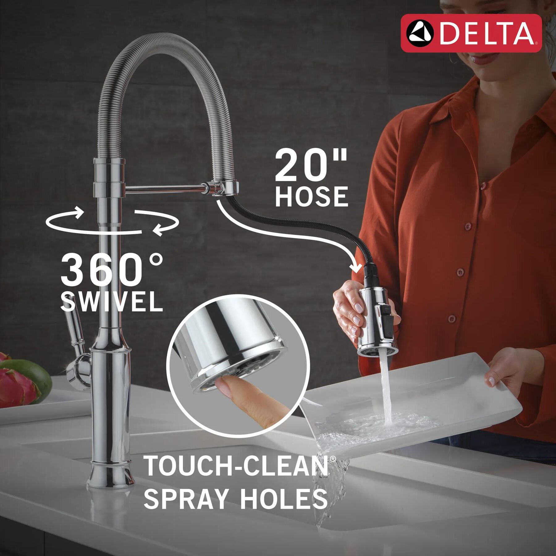 Single-Handle Pull-Down Spring Kitchen Faucet
