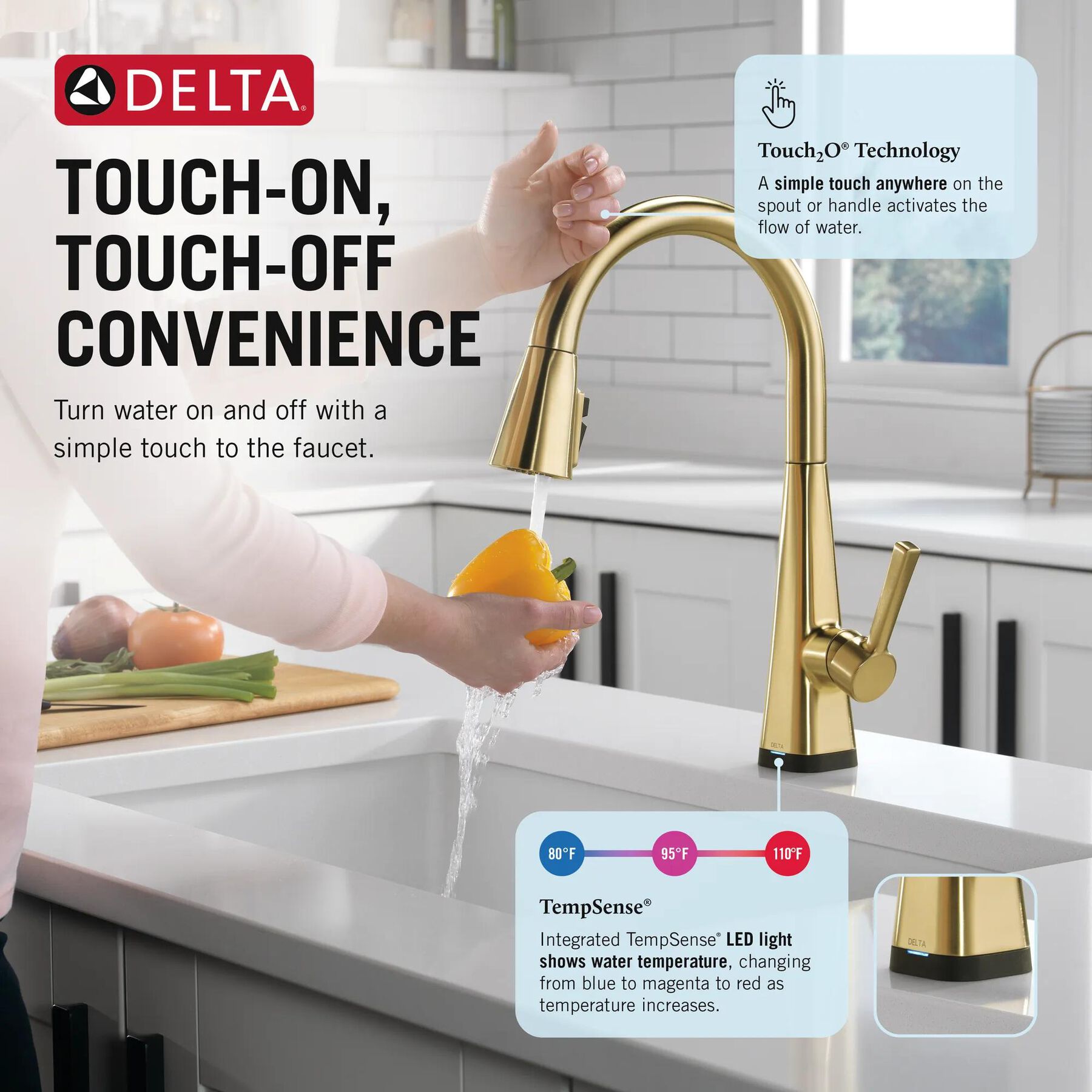 Single Handle Pull-Down Kitchen Faucet with Touch<sub>2</sub>O&reg; Technology