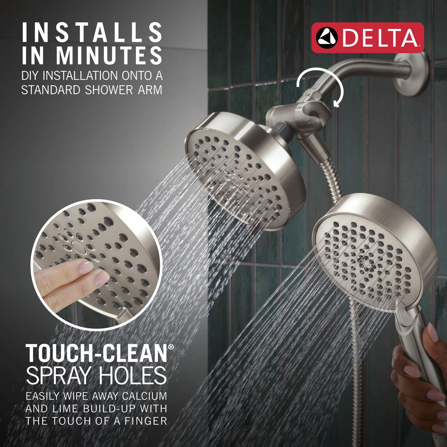 5-Setting Two-in-One Combination Shower with Additional Mount