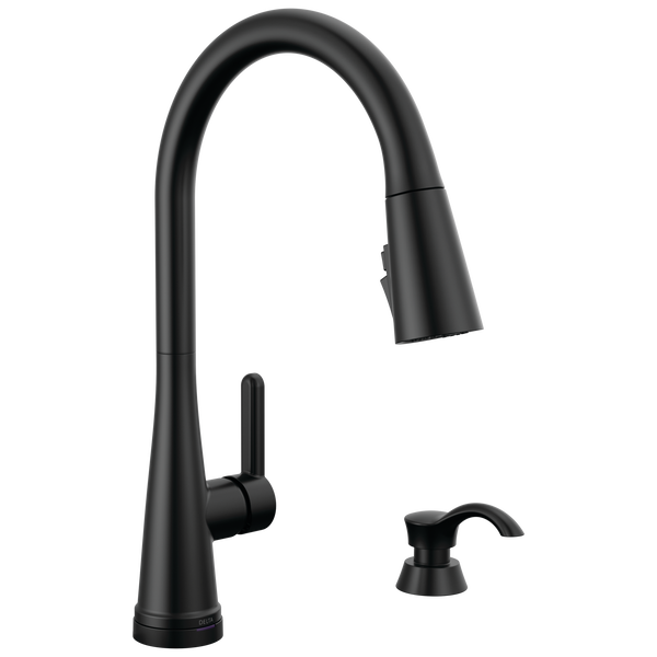 Single Handle Pull-Down Touch<sub>2</sub>O&reg; Technology Kitchen Faucet with Touchless Technology and Soap Dispenser
