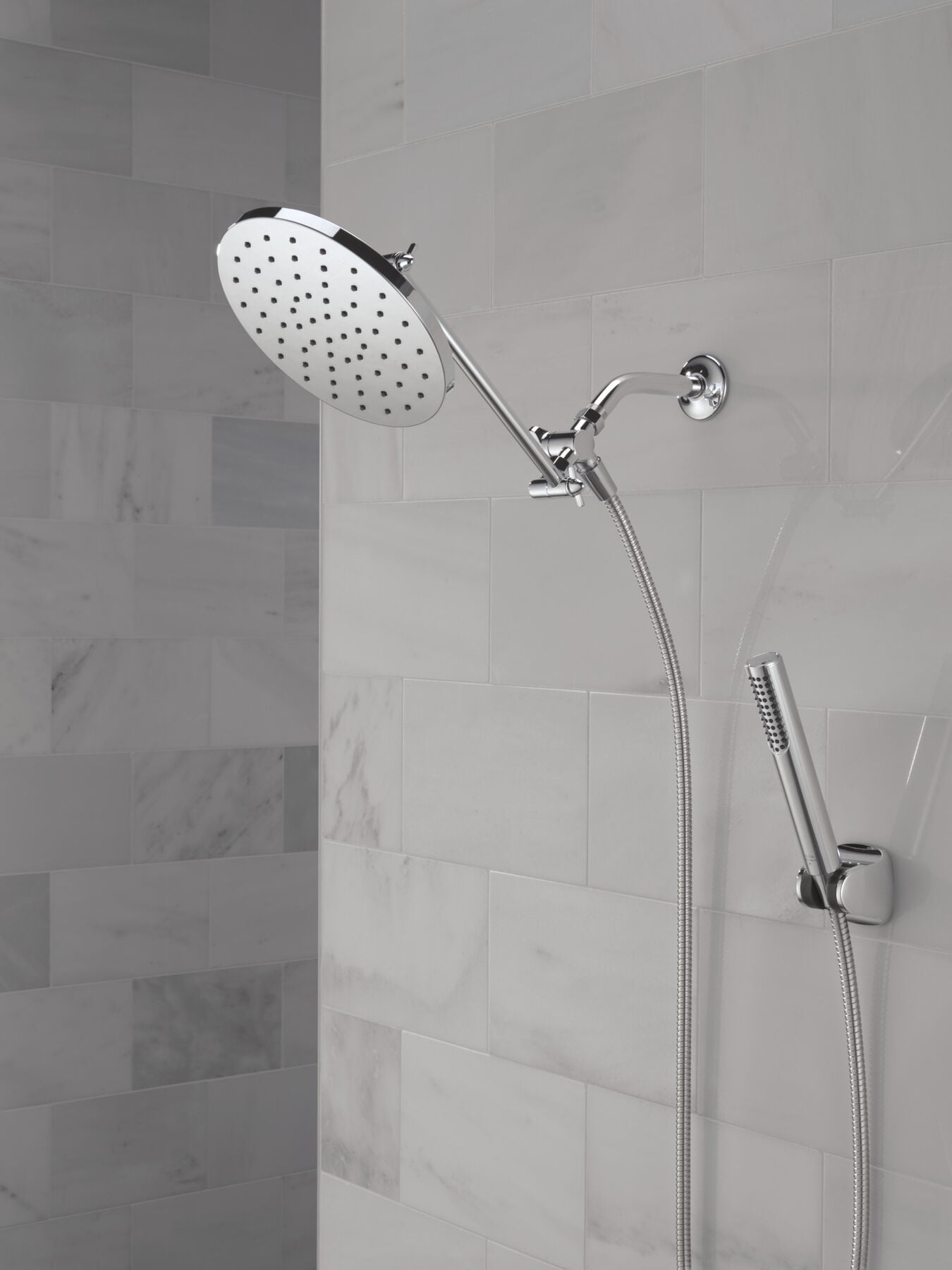 Adjustable Raincan Shower Head with Hand Shower