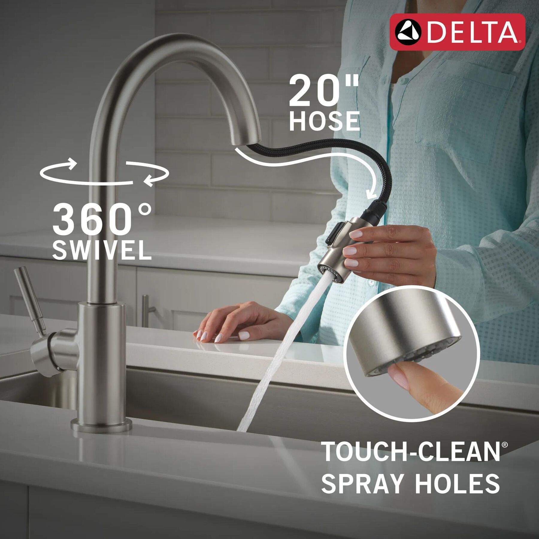 Single Handle Pull-Down Kitchen Faucet&nbsp;
