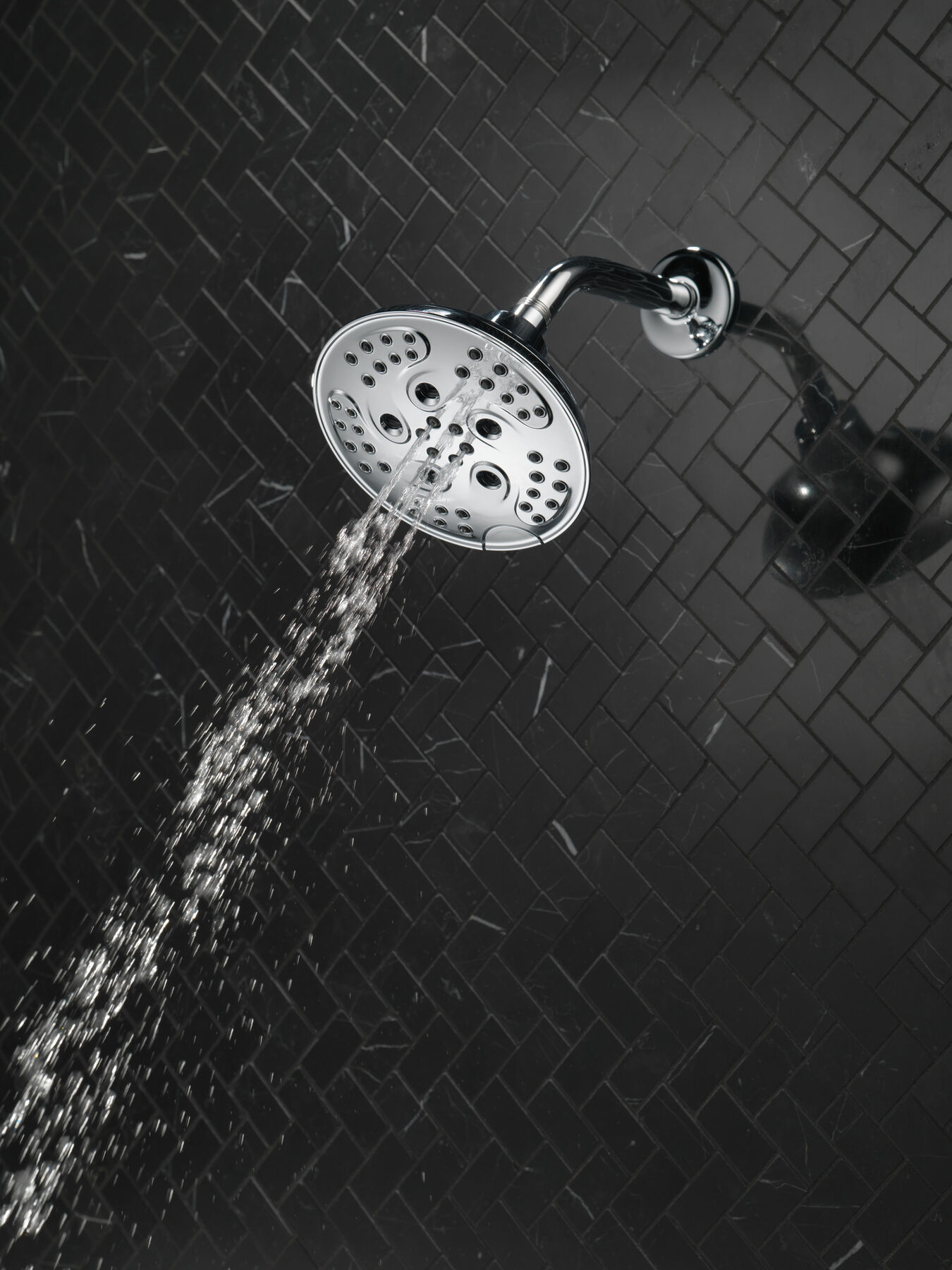 H<sub>2</sub>Okinetic&reg; 5-Setting Transitional Raincan Shower Head