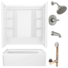 60x30 Alcove Bathtub, Wall Set, Trim and Drain Bundle - Left Drain