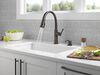 Single Handle Pull-Down Kitchen Faucet with Soap Dispenser and ShieldSpray Technology