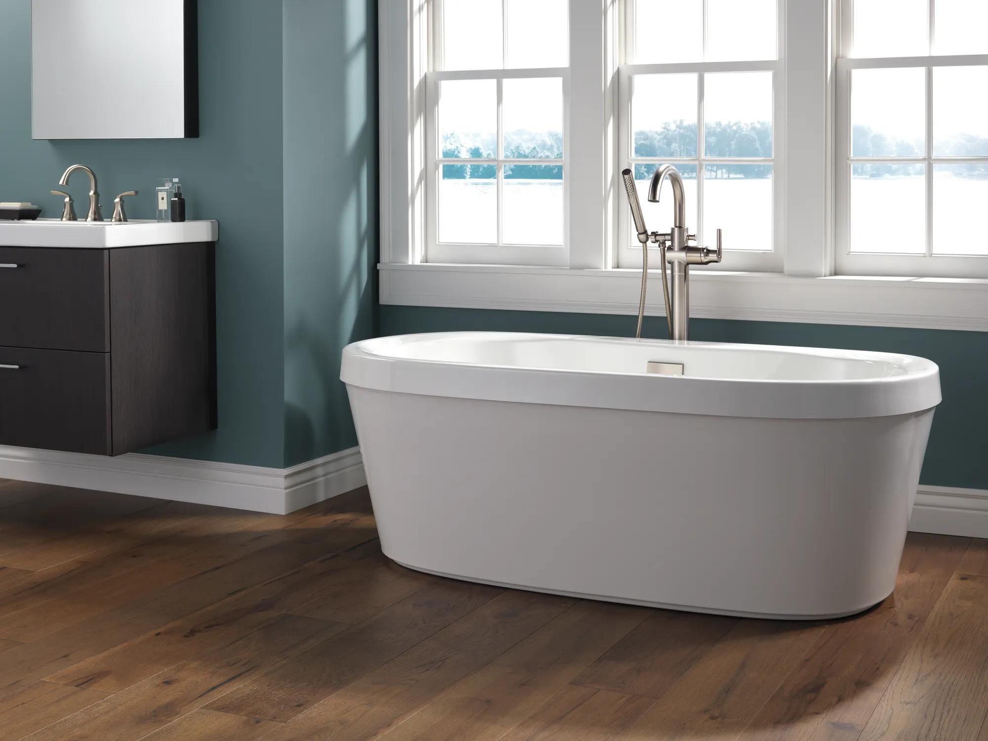 T.S Two Handle Widespread Bathroom Faucet in Stainless 35962LF-SS-ECO