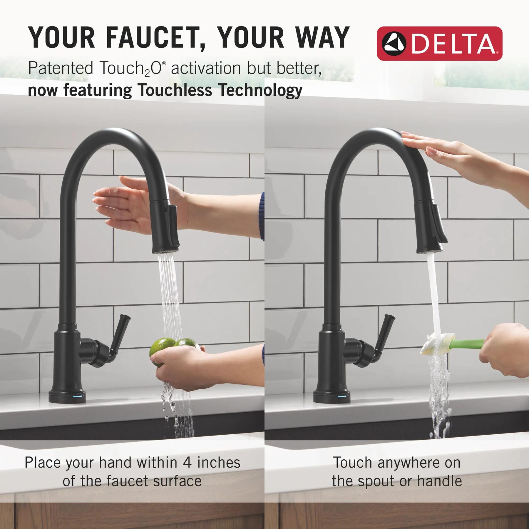 Single Handle Kitchen Pull-Down Faucet With Touchless Technology