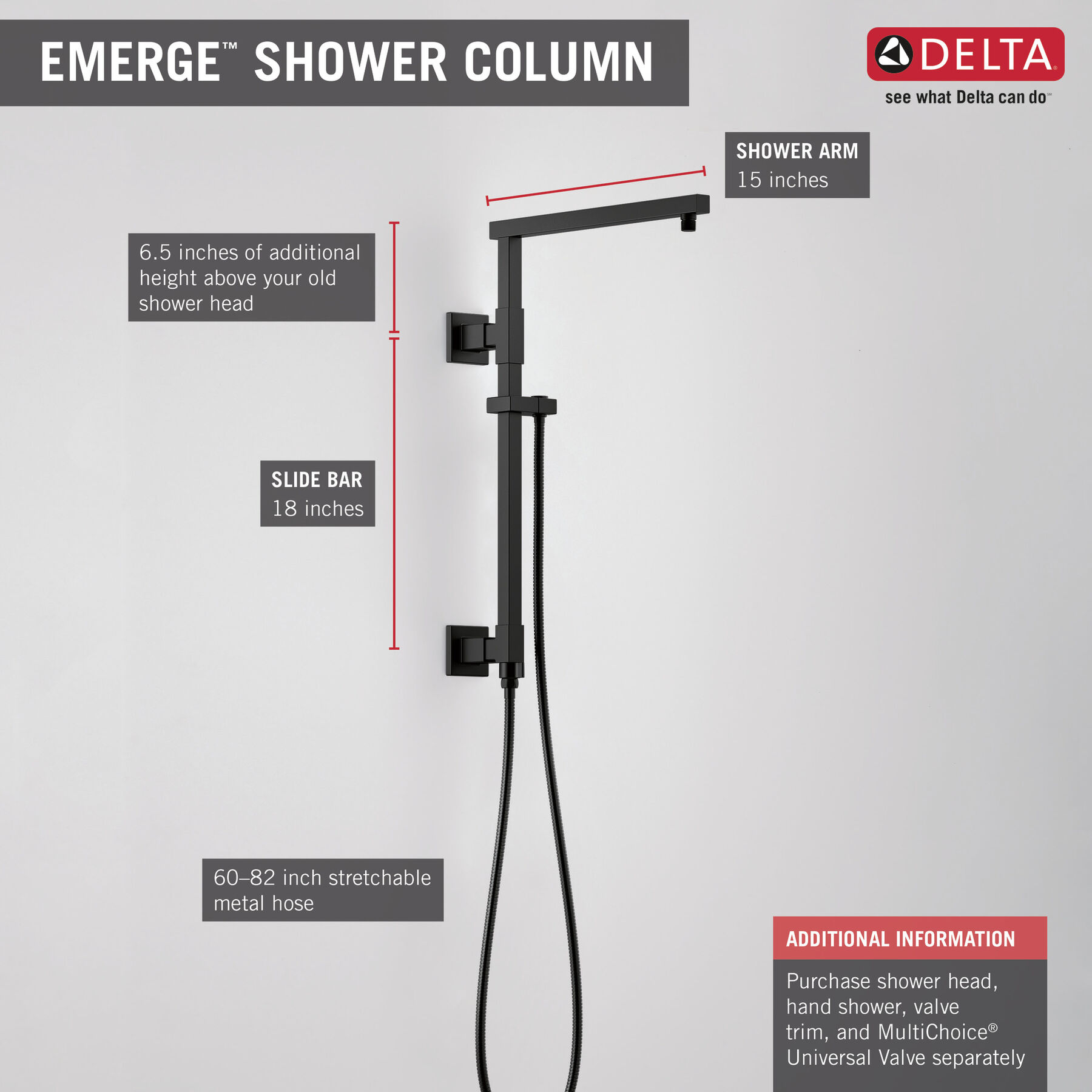 Shower Column 18" Angular