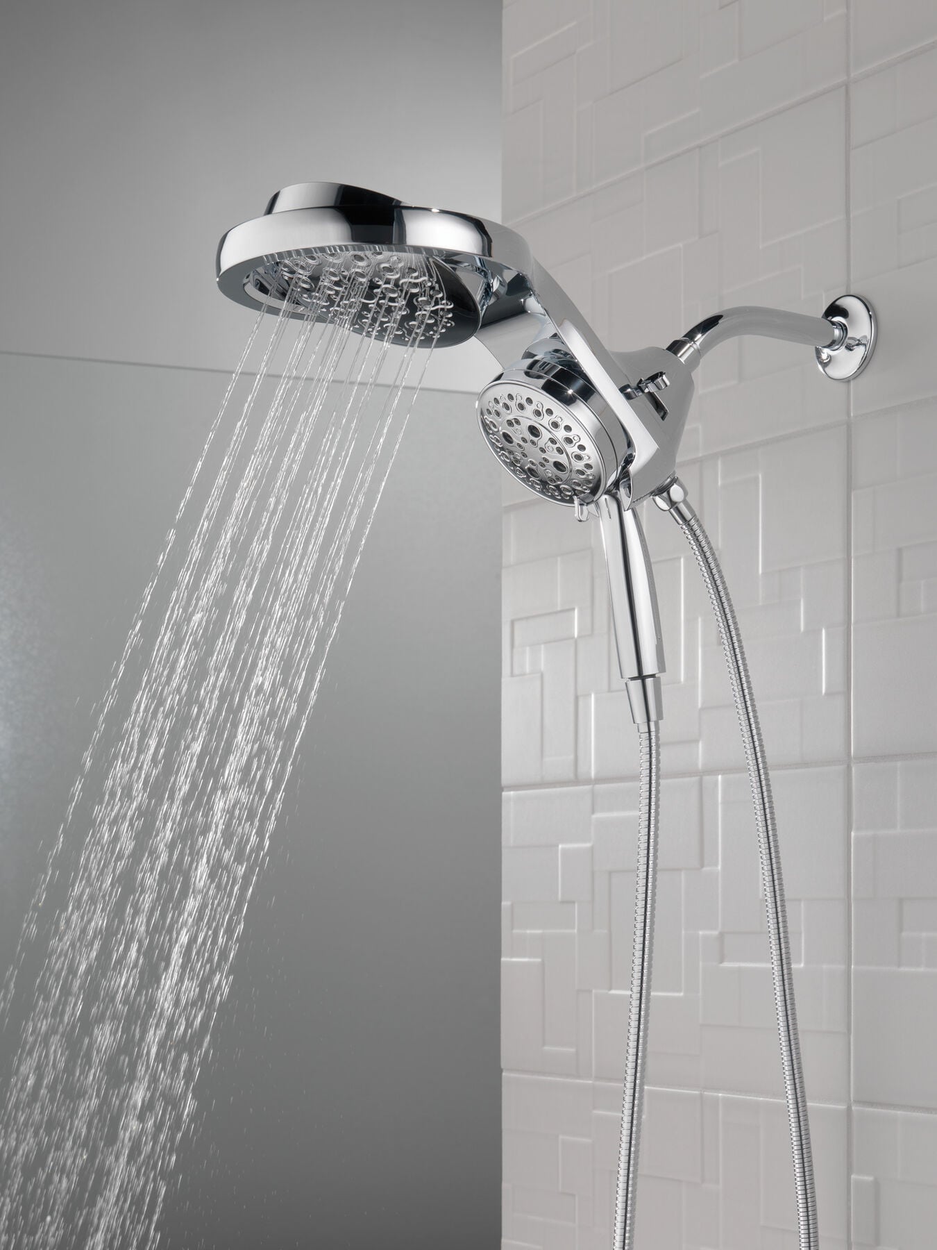 HydroRain&reg; H<sub>2</sub>Okinetic&reg; 5-Setting Two-in-One Shower Head