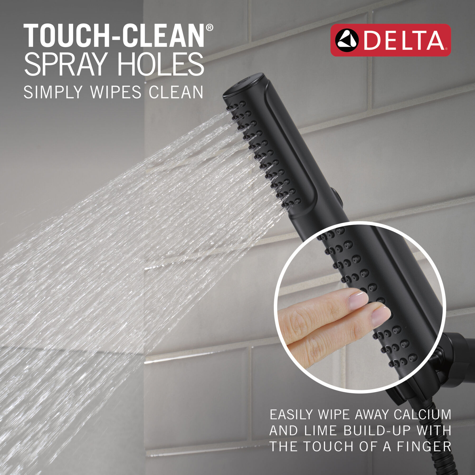 Two Handle Wall Mount Tub Filler Trim with Hand Shower