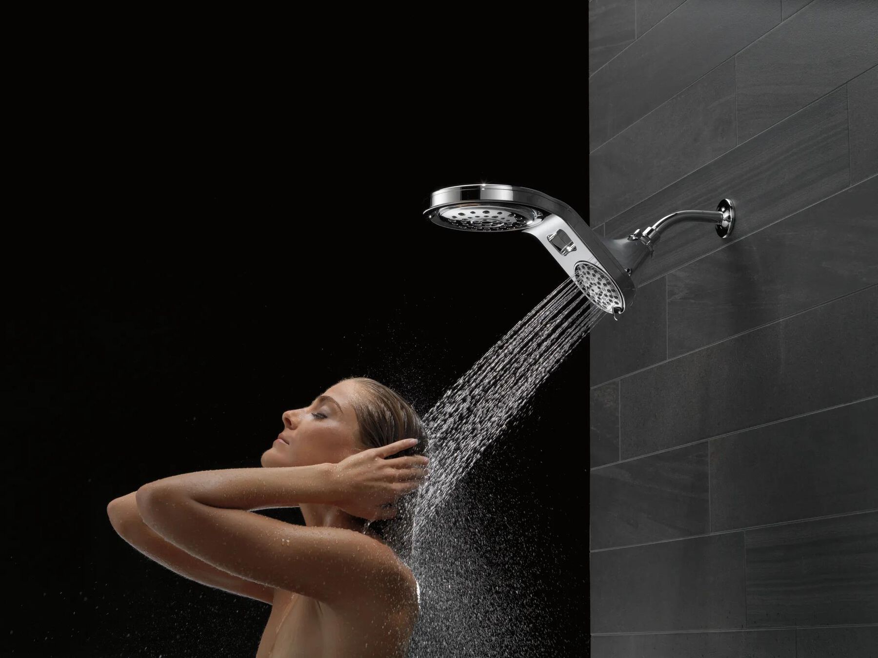 HydroRain&reg; 5-Setting Two-in-One Shower Head