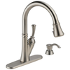 Single Handle Pull-Down Kitchen Faucet with Soap Dispenser and ShieldSpray Technology (Recertified)