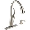 Single Handle Pull-Down Kitchen Faucet with Touch2O Technology and Soap Dispenser