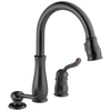 Single Handle Pull-Down Kitchen Faucet with Soap Dispenser