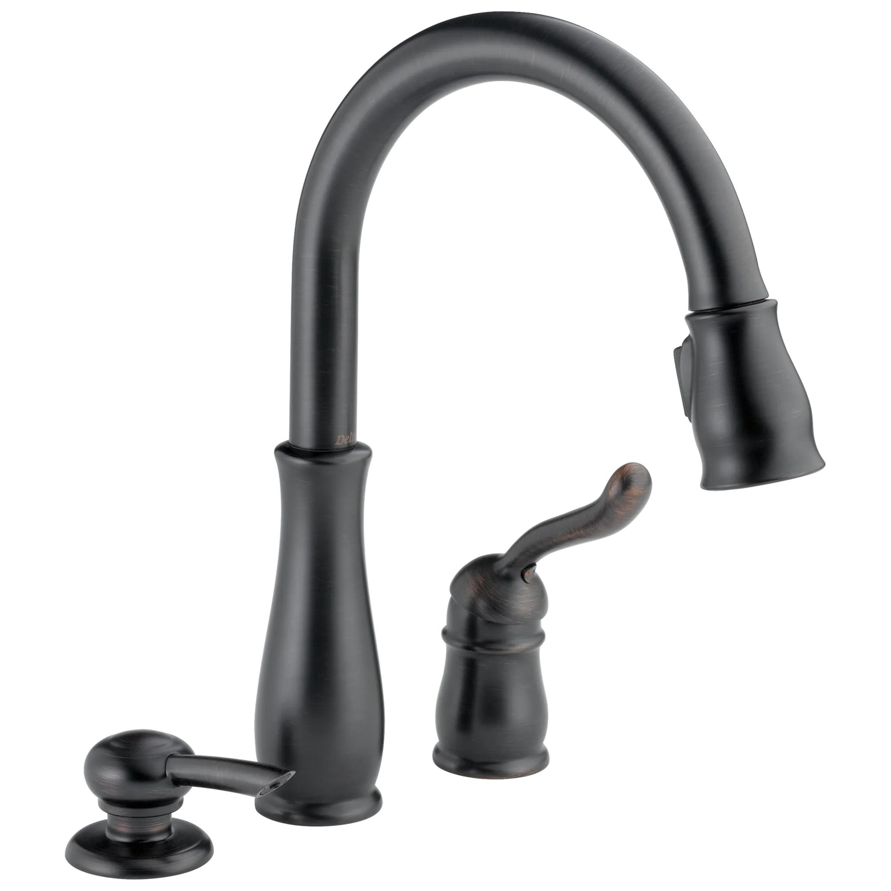Single Handle Pull-Down Kitchen Faucet with Soap Dispenser