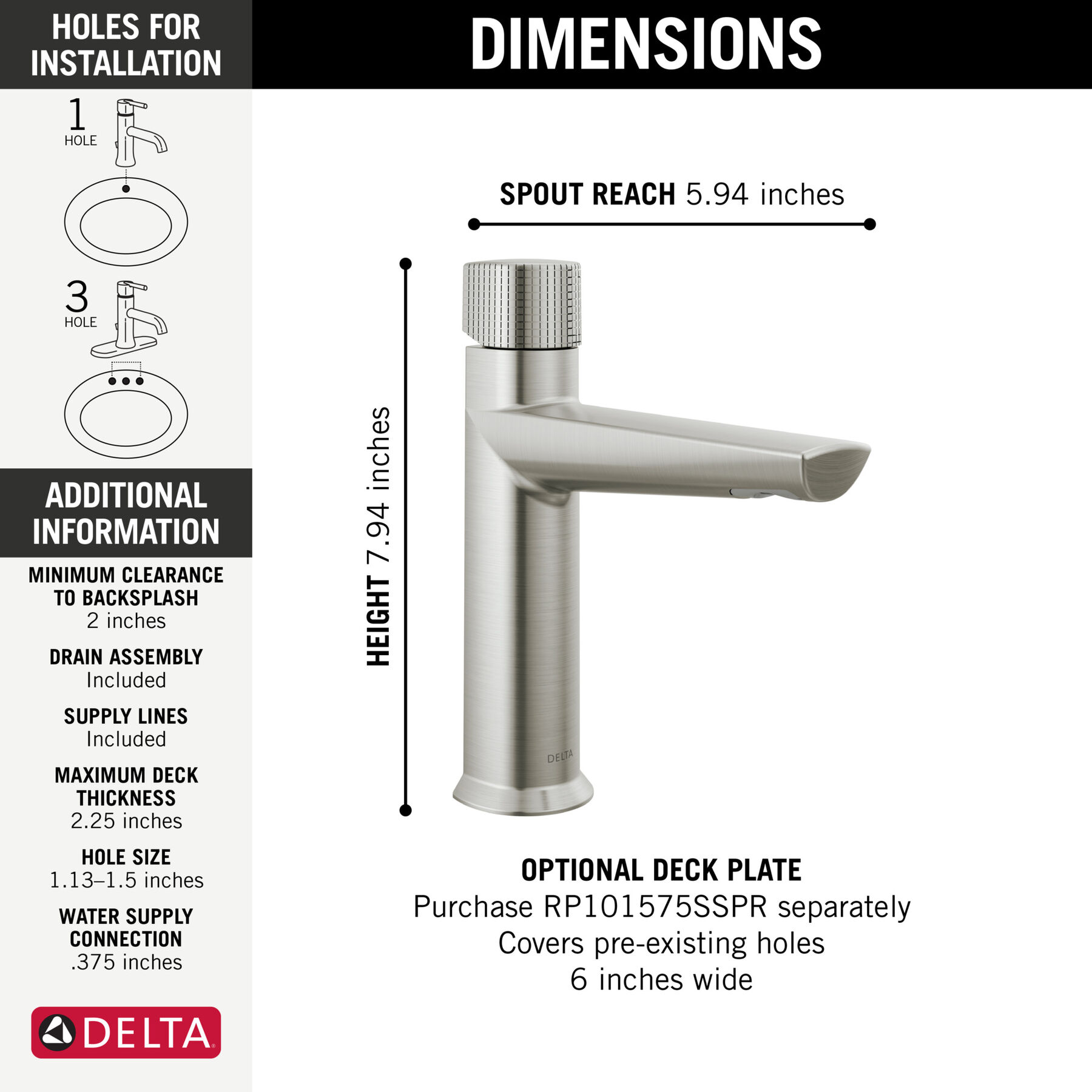 Single Handle Bathroom Faucet (Recertified)