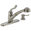 Single Handle Pull-Out Kitchen Faucet with Soap Dispenser
