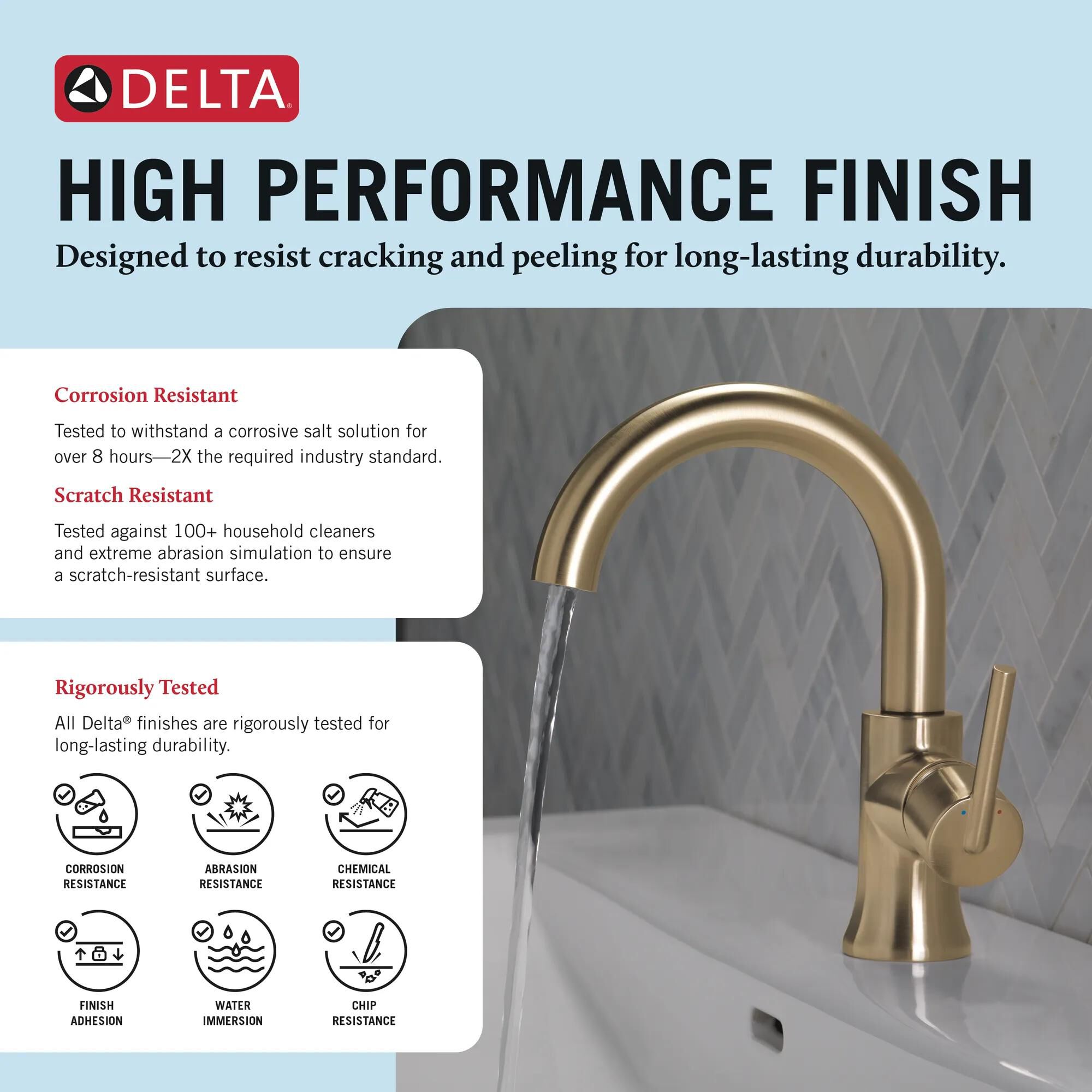 Single Handle High-Arc Bathroom Faucet in Champagne Bronze 559HA