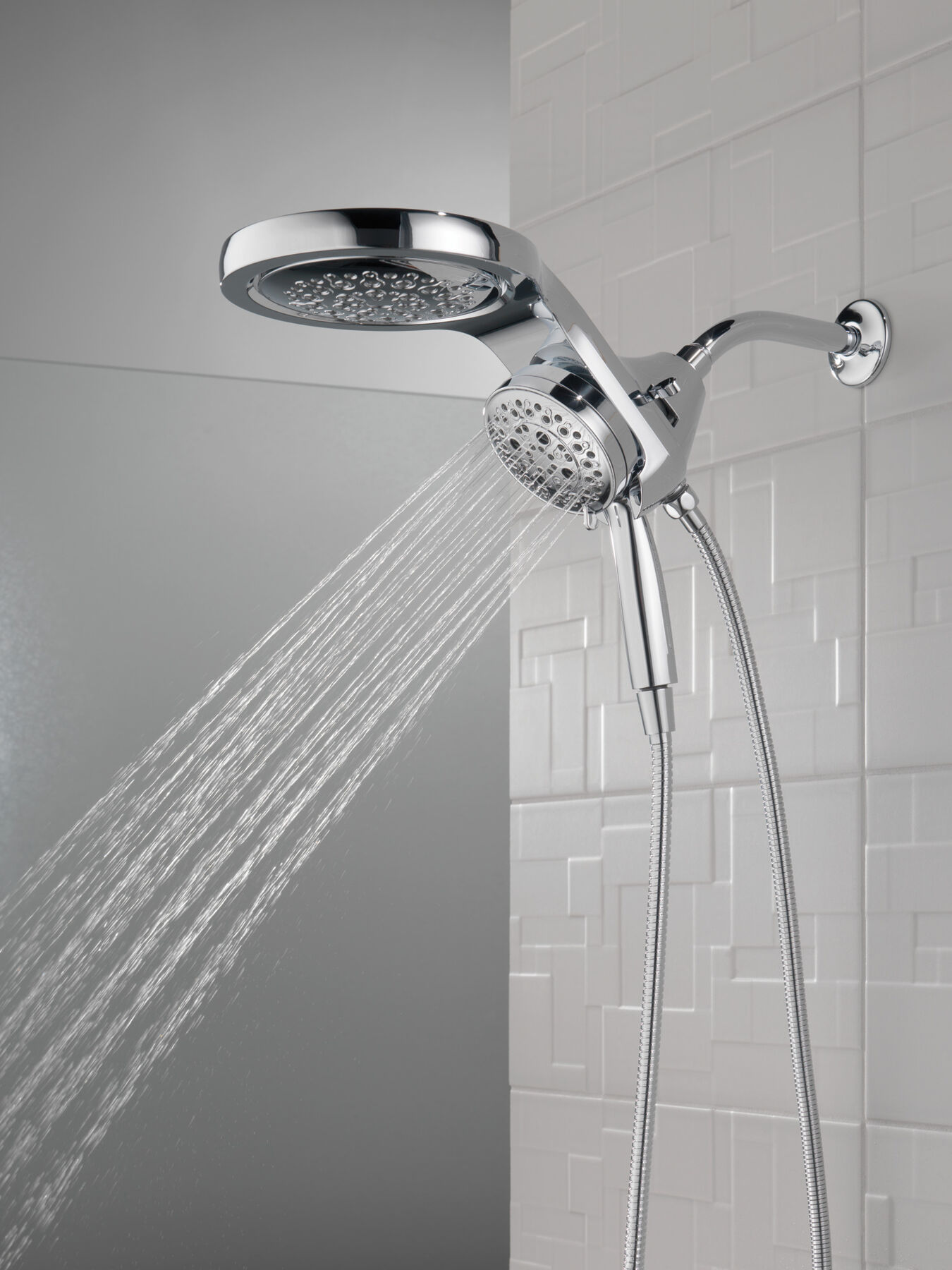 HydroRain&reg; H2Okinetic&reg; 5-Setting Two-in-One Shower Head (Recertified)