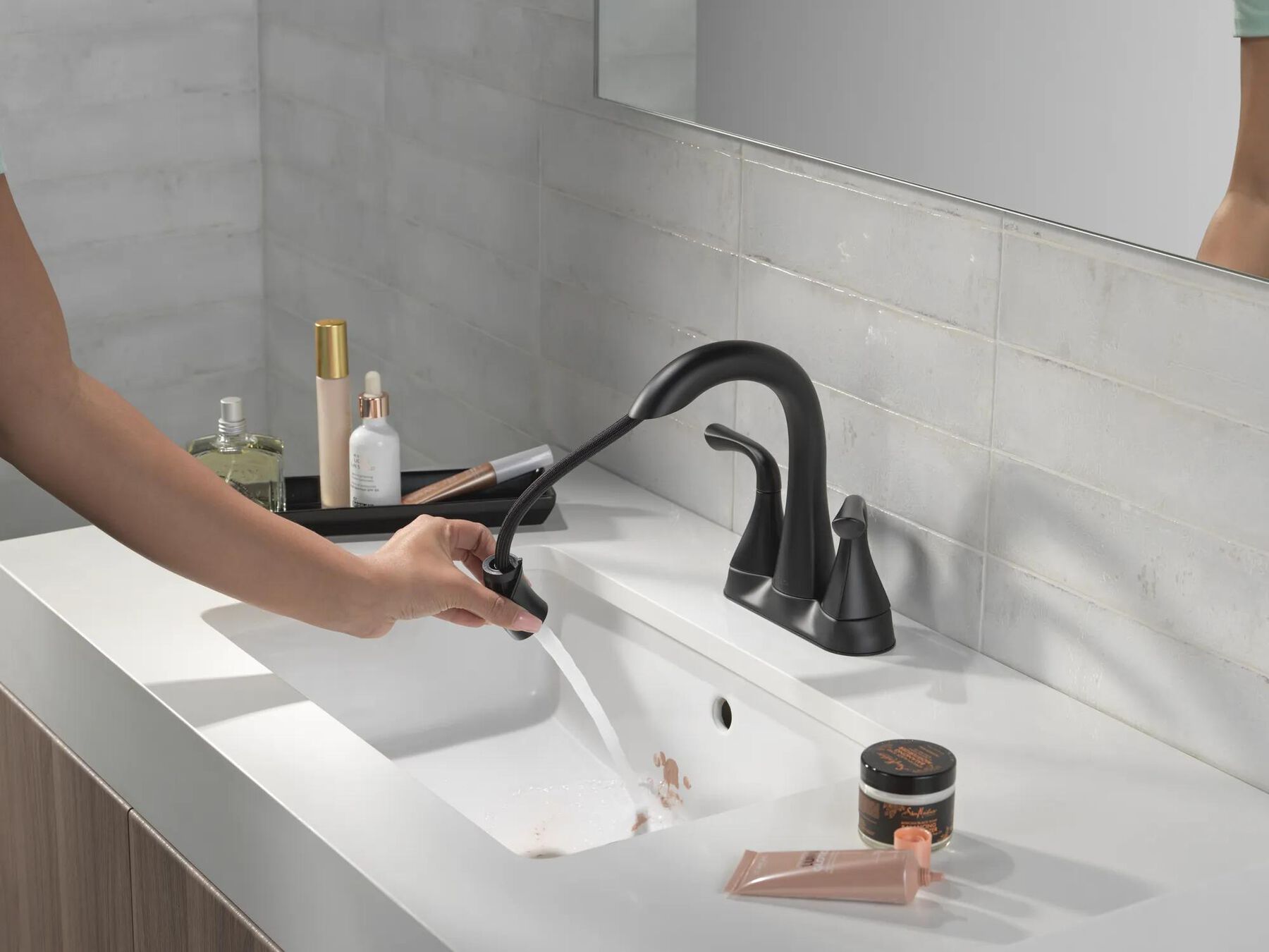 Two Handle Centerset Pull-Down Bathroom Faucet (Recertified)