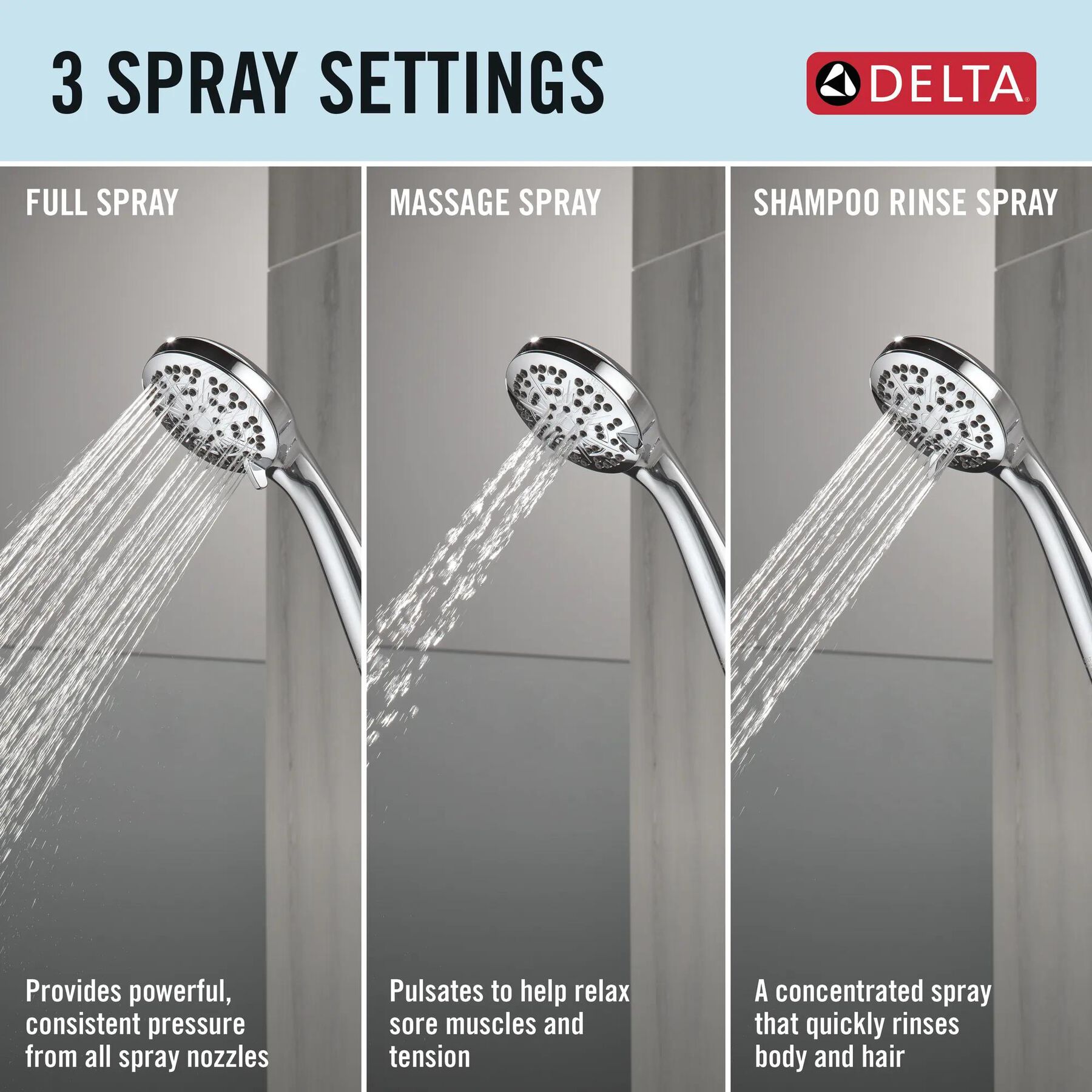 3-Setting Hand Shower