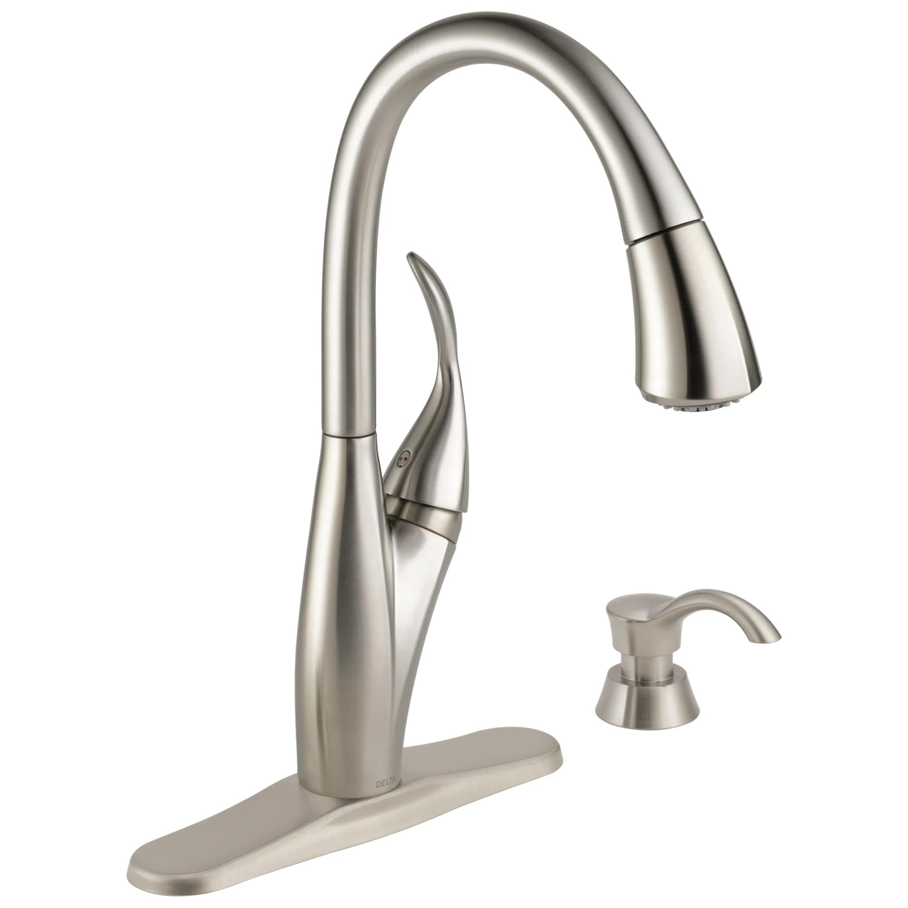 Single Handle Pull-down Kitchen Faucet with MagnaTite and Soap Dispenser (Recertified)