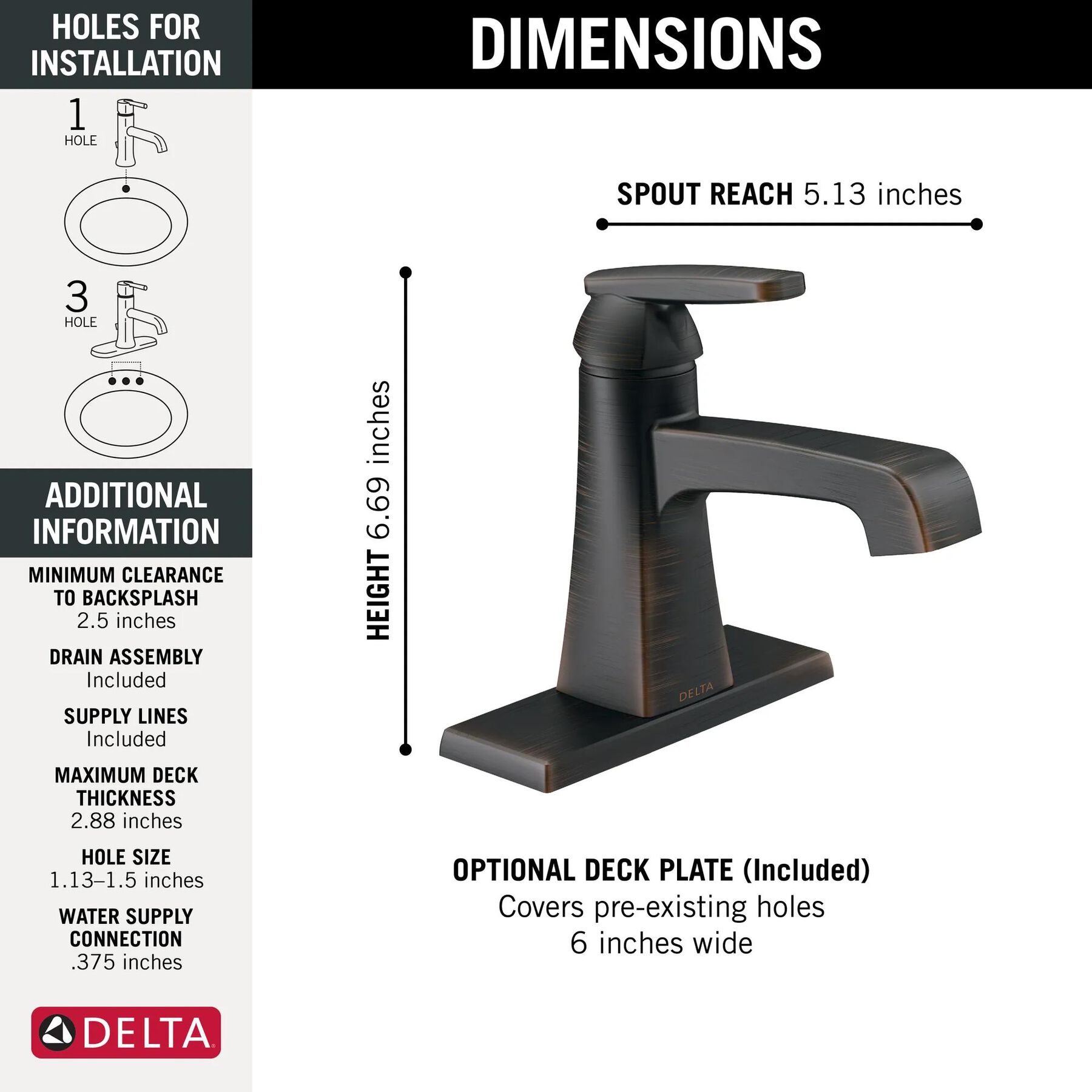 Single-Hole Bathroom Faucet (Recertified)