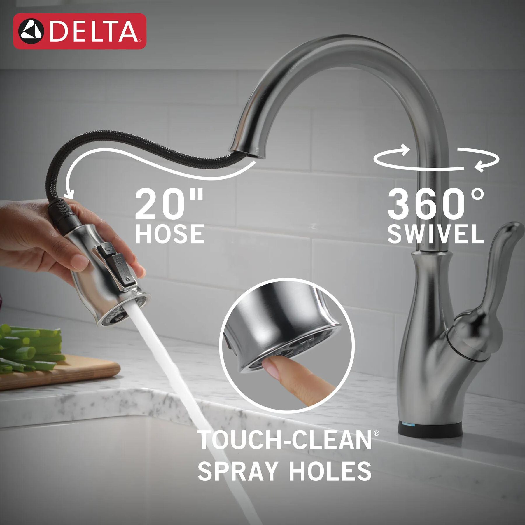 VoiceIQ&reg; Kitchen Faucet with Touch<sub>2</sub>O&reg; Technology with Touchless Technology
