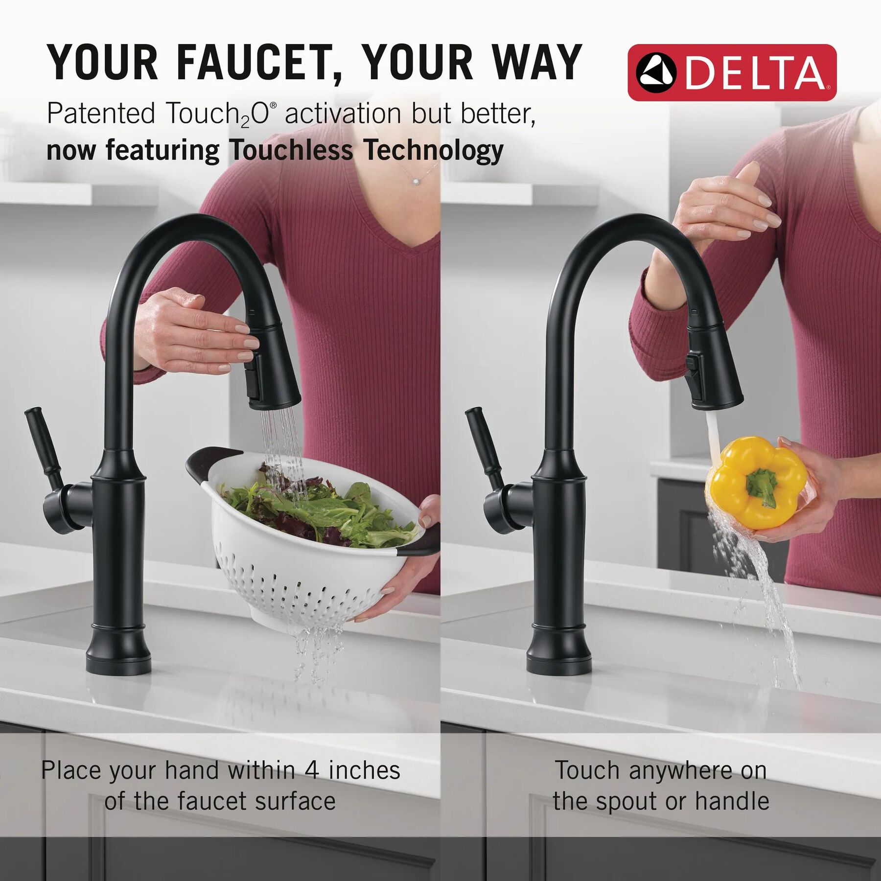 Touch<sub>2</sub>O&reg; Technology Kitchen Faucet with Touchless Technology