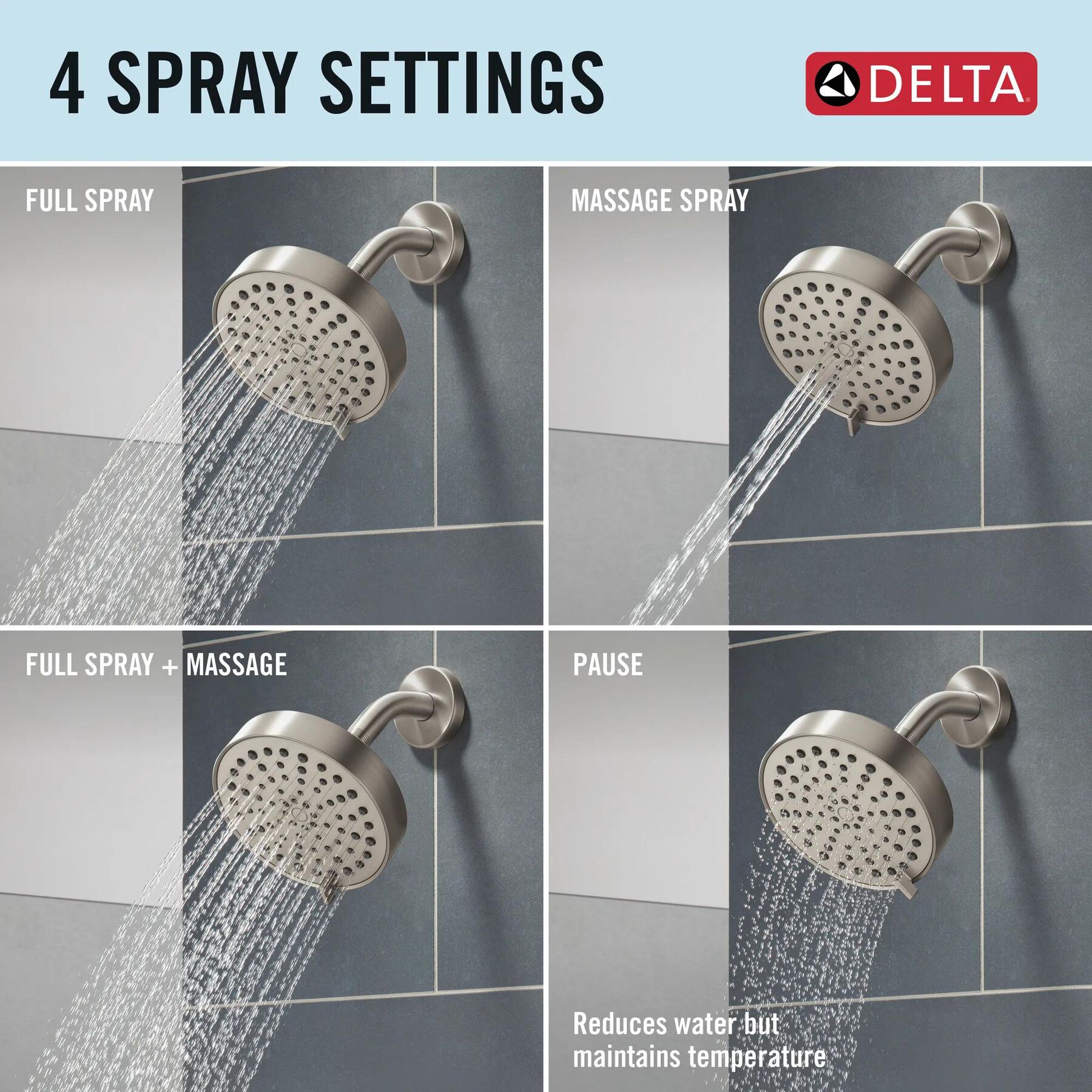 14S Shower Trim w Fixed Head & Hand Shower
