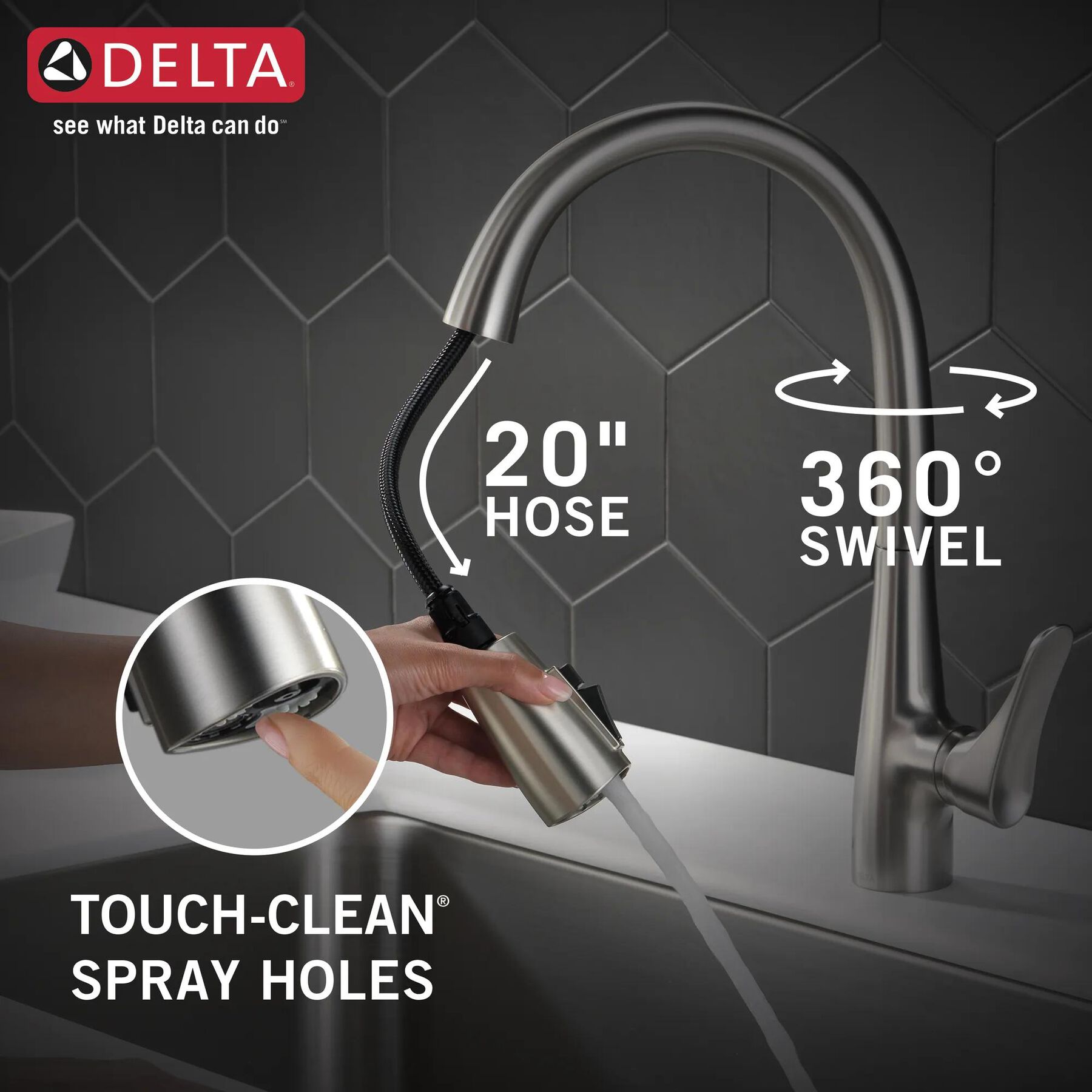 Single Handle Pull-Down Kitchen Faucet with ShieldSpray (Recertified)
