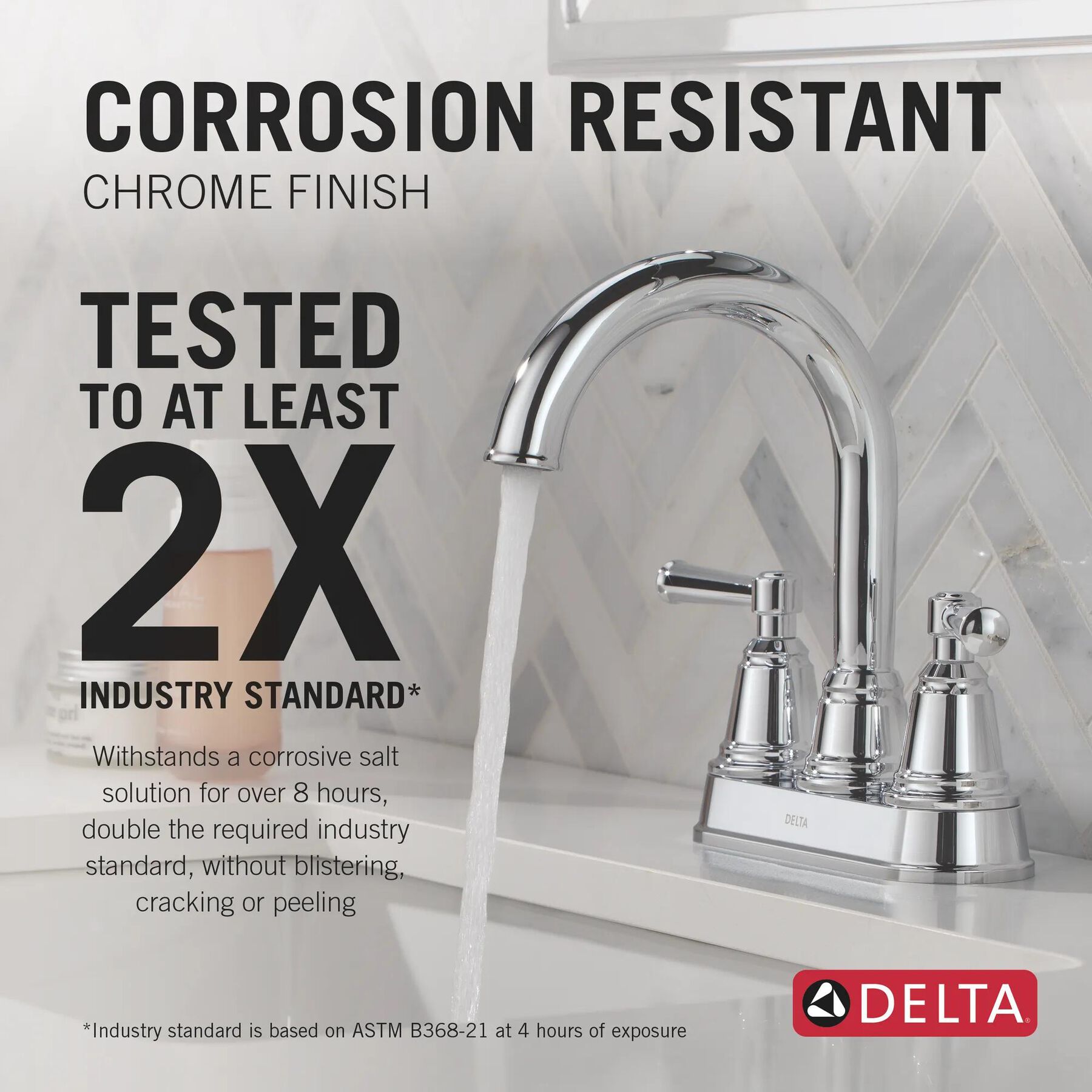 Centerset Lavatory Faucet with 14 Series Tub Shower Trim and Rough Bundle