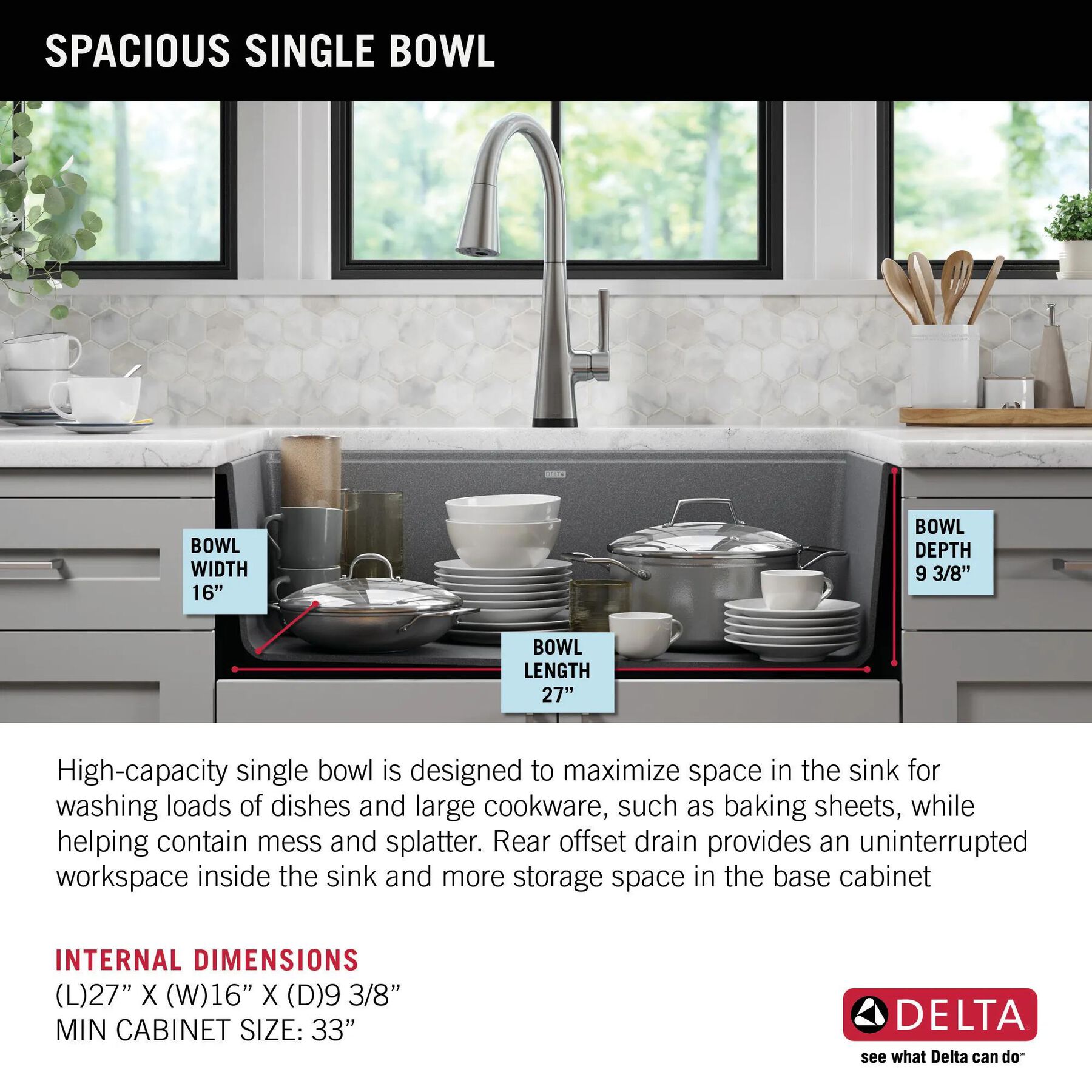 30&rdquo; Granite Composite Workstation Kitchen Sink Undermount Single Bowl with WorkFlow&trade; Ledge and Accessories in Dark Grey
