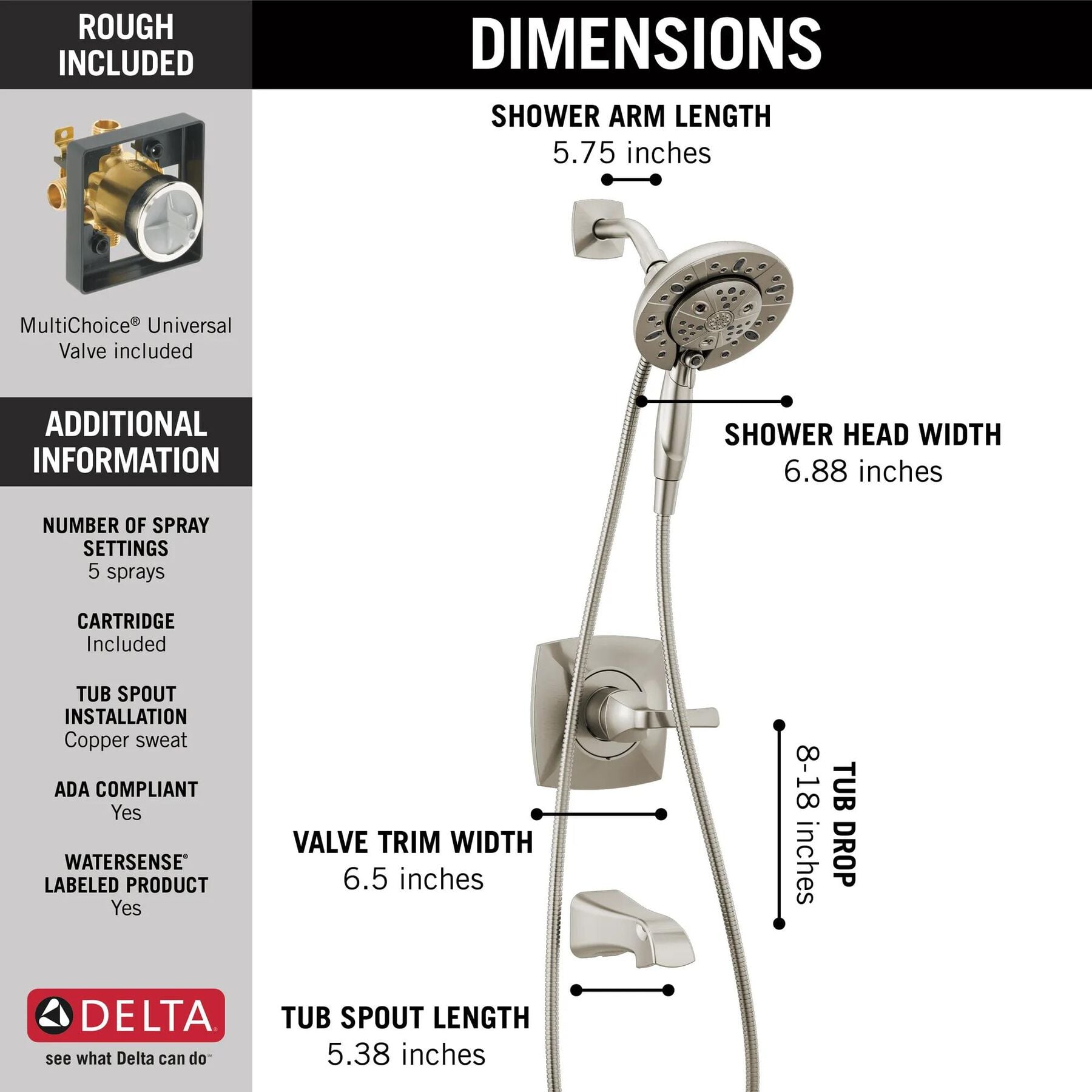 Monitor&reg; 14 Series Tub and Shower with In2ition&reg; Two-in-One Shower