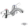 Two Handle Centerset Bathroom Faucet with Grid Strainer
