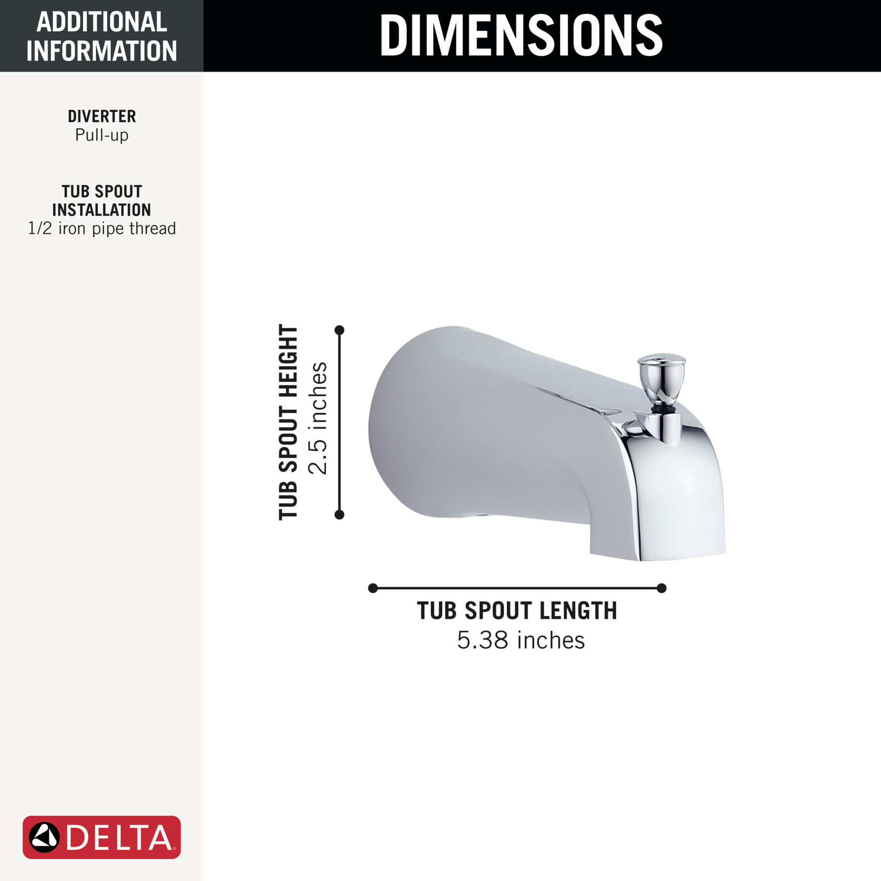Tub Spout - Pull-Up Diverter