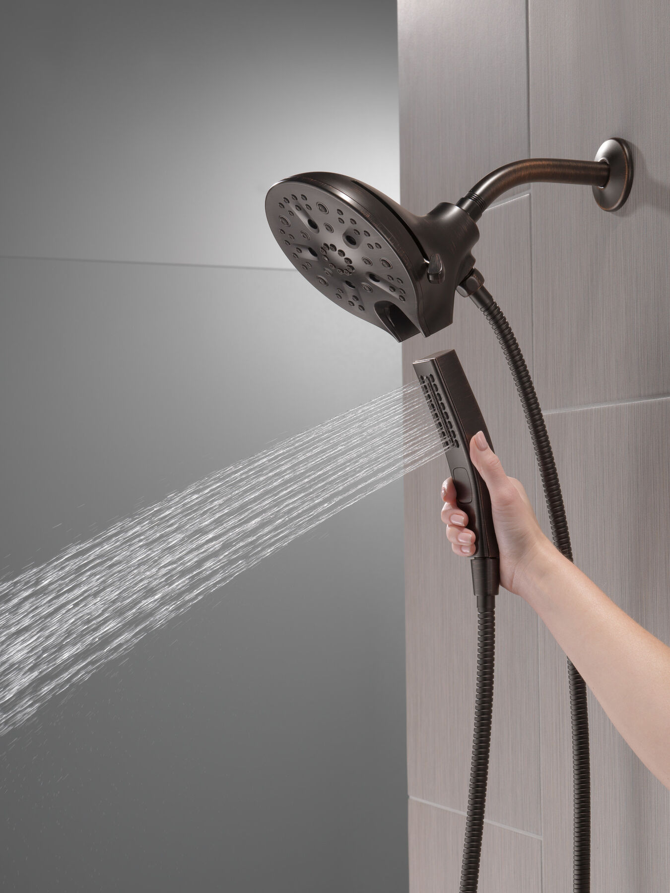 In2ition&reg; H<sub>2</sub>Okinetic&reg; 5-Setting Two-in-One Shower