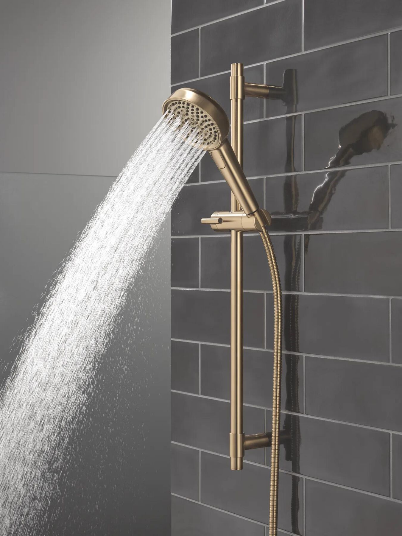 4-Setting Hand Shower with Slide Bar featuring FeatherRain&trade; Spray