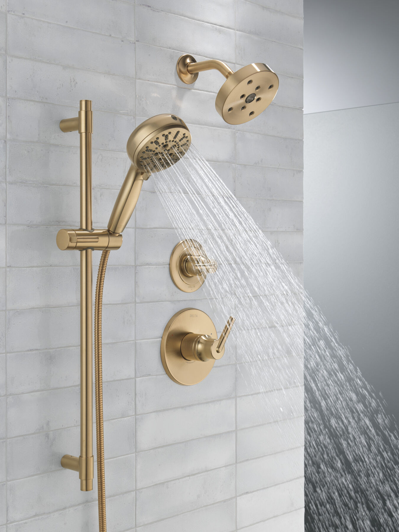 7-Setting Slide Bar Hand Shower with Cleaning Spray