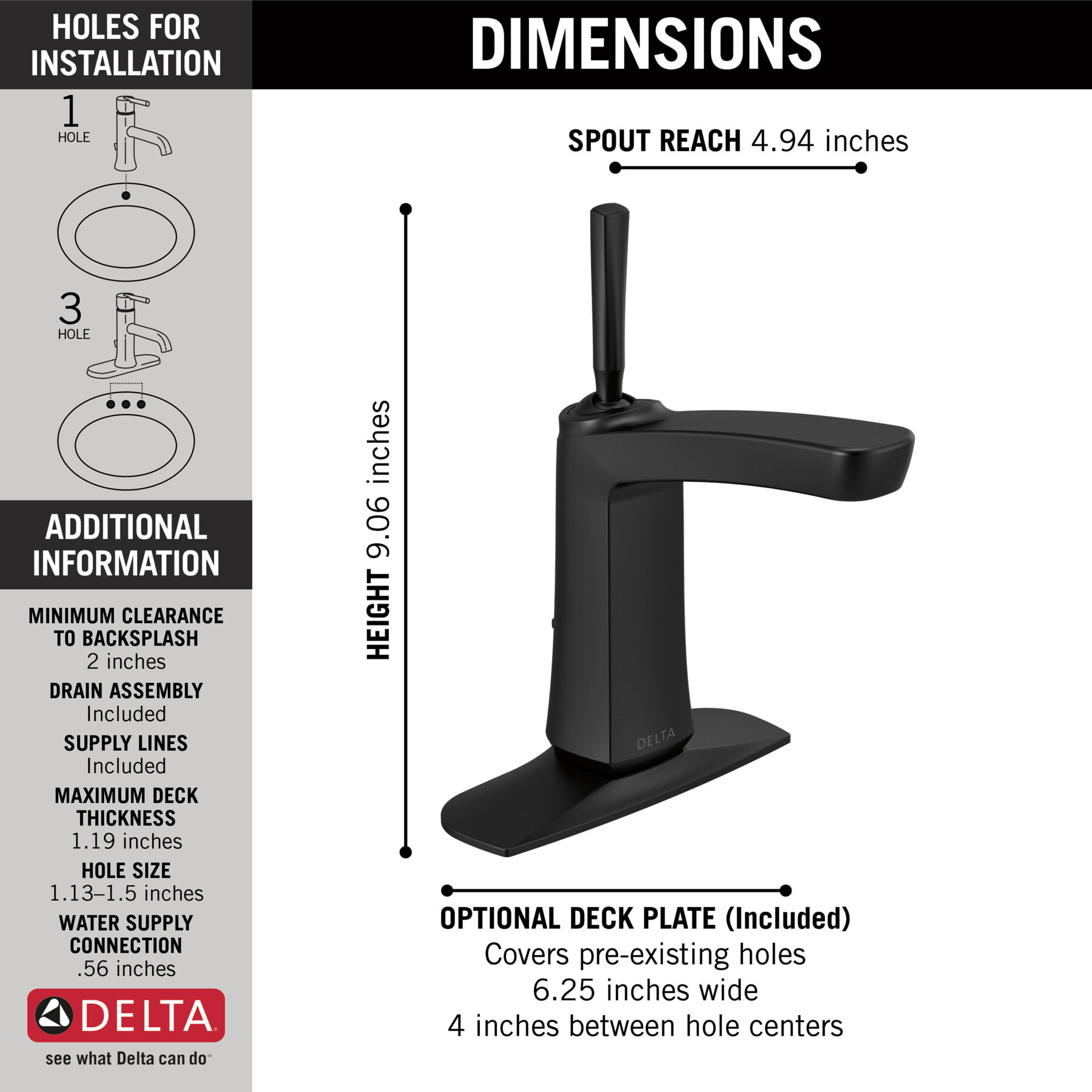 Single Handle Centerset Bathroom Faucet (Recertified)