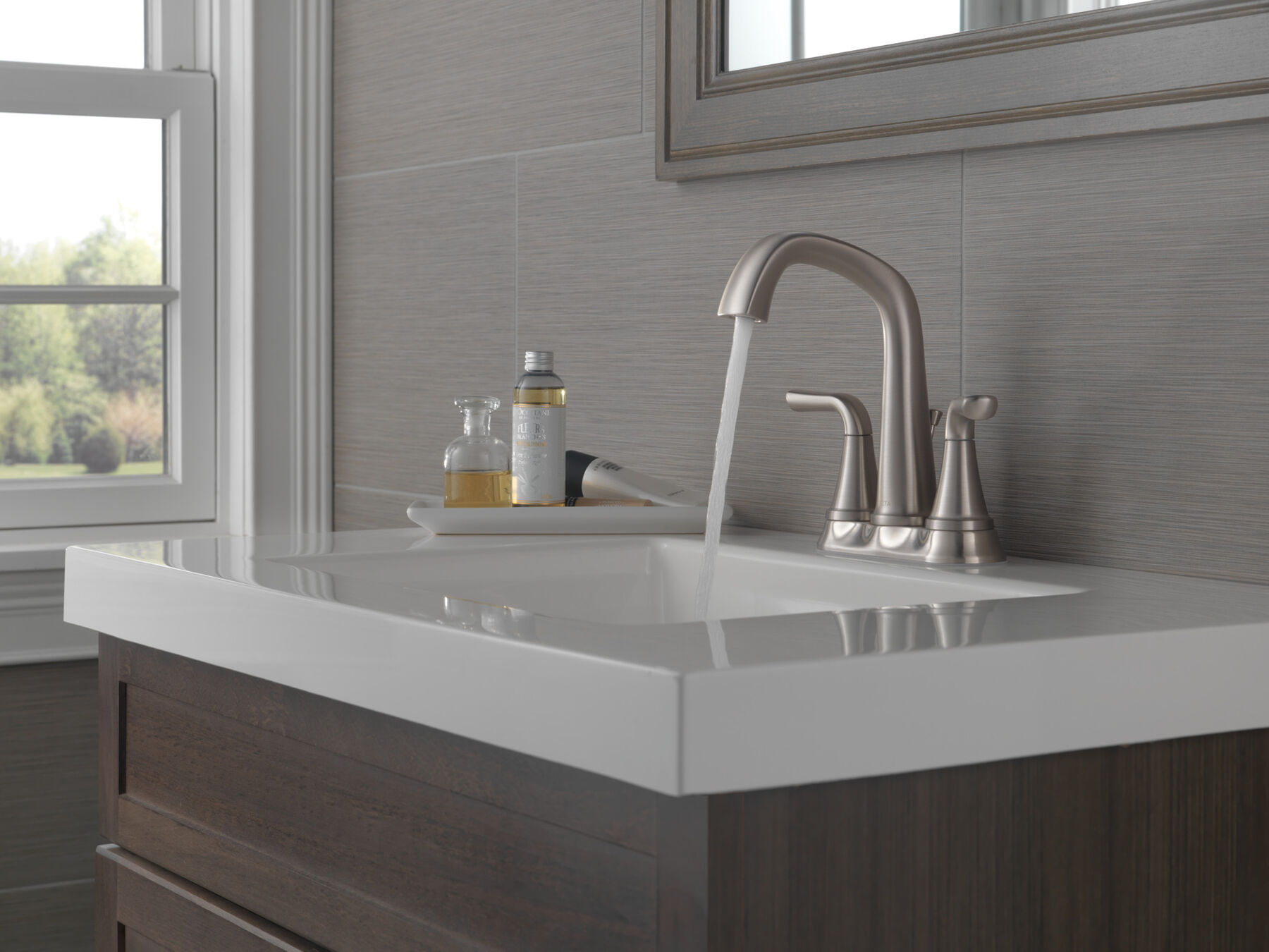 Two Handle Centerset Bathroom Faucet (Recertified)