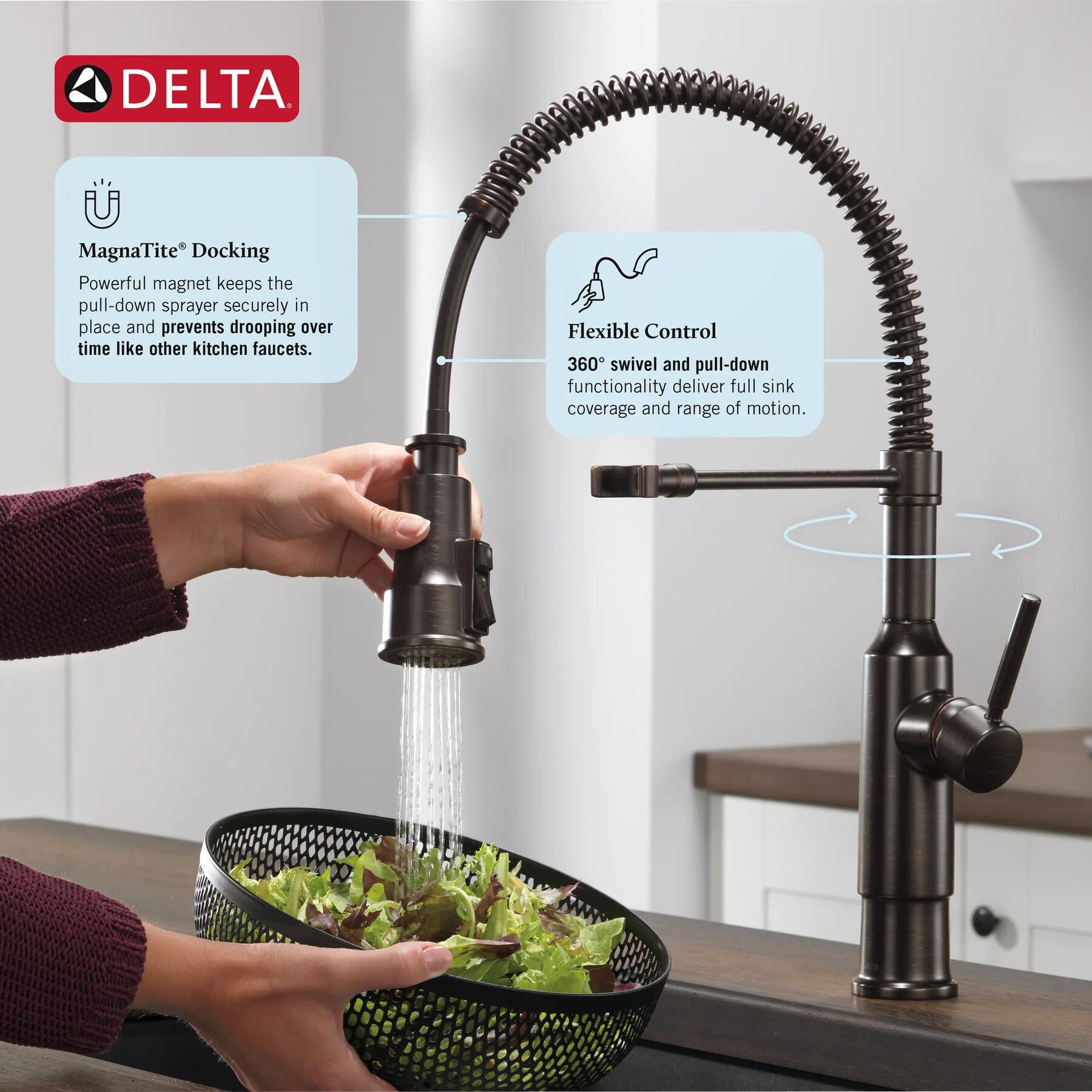 Single-Handle Pull-Down Spring Kitchen Faucet