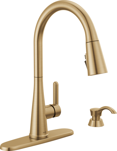 Pull-Down Kitchen Faucet w/Soap (Recertified) in Champagne Bronze